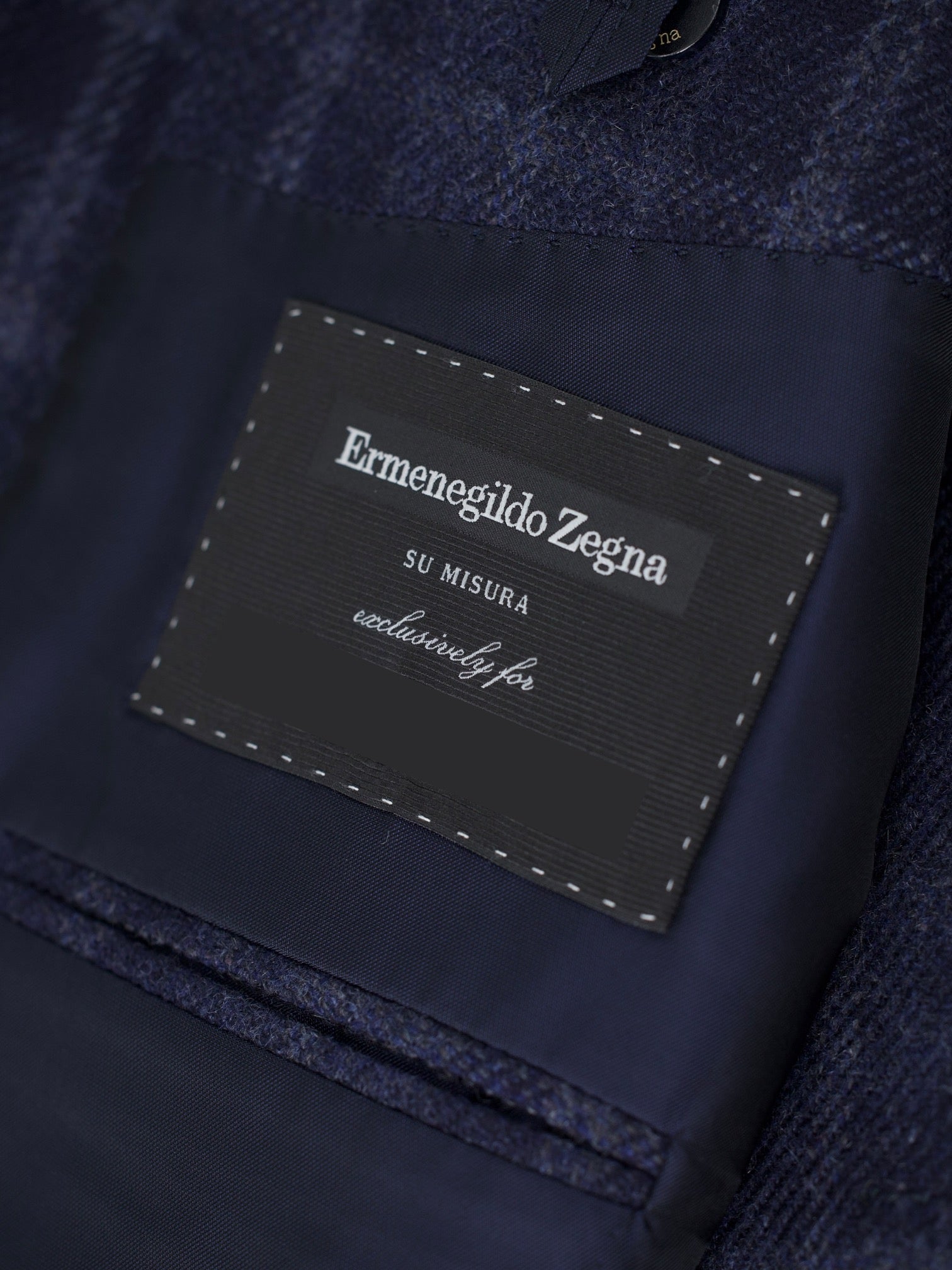 Ermenegildo Zegna Dark Blue Pure Cashmere Windowpane Street Jacket