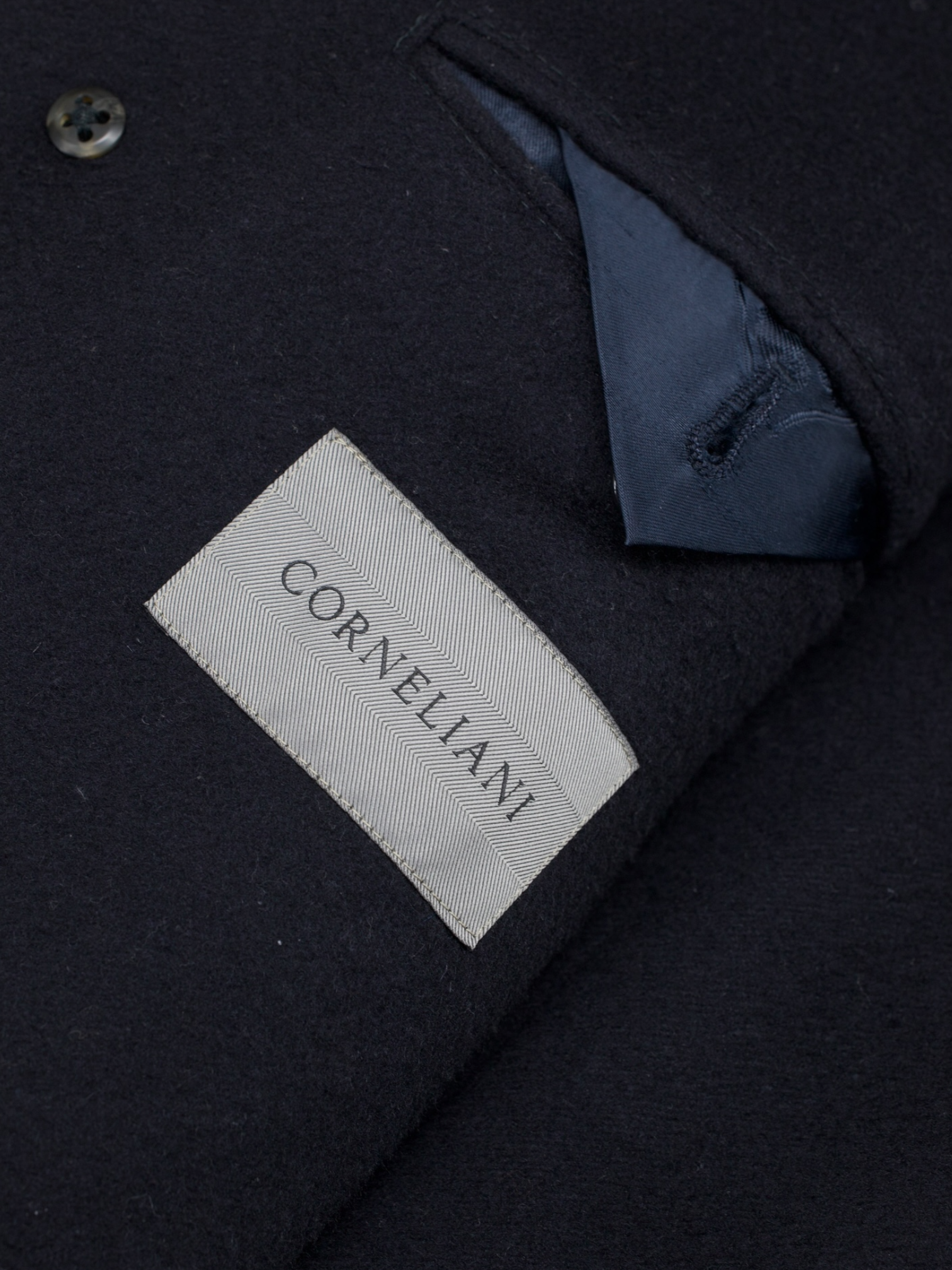 Corneliani Navy Brushed-Wool Classic Overcoat