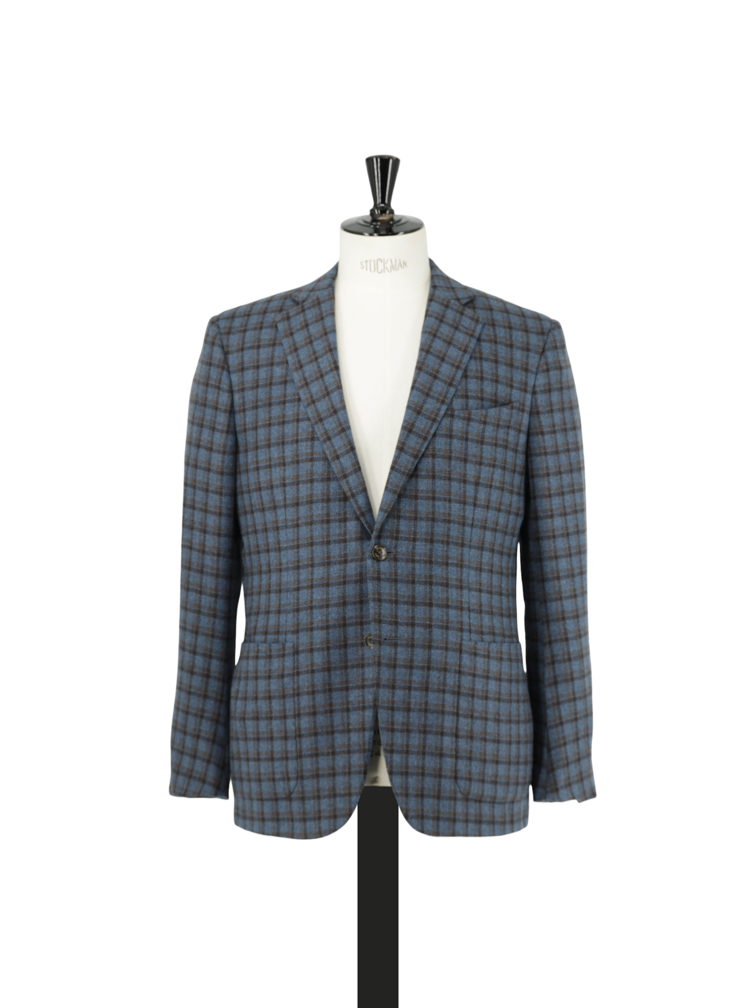Ermenegildo Zegna Petrol & Brown Pure Cashmere Checkered Jacket