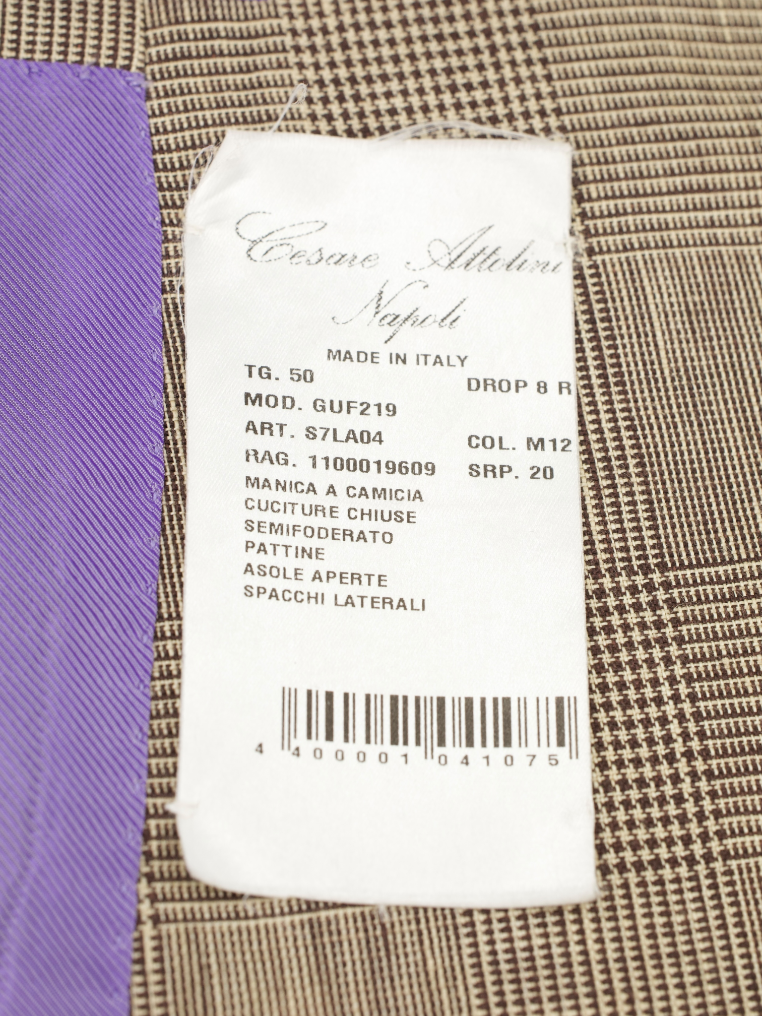 Cesare Attolini Light Brown Pure-Linen Prince of Wales Jacket