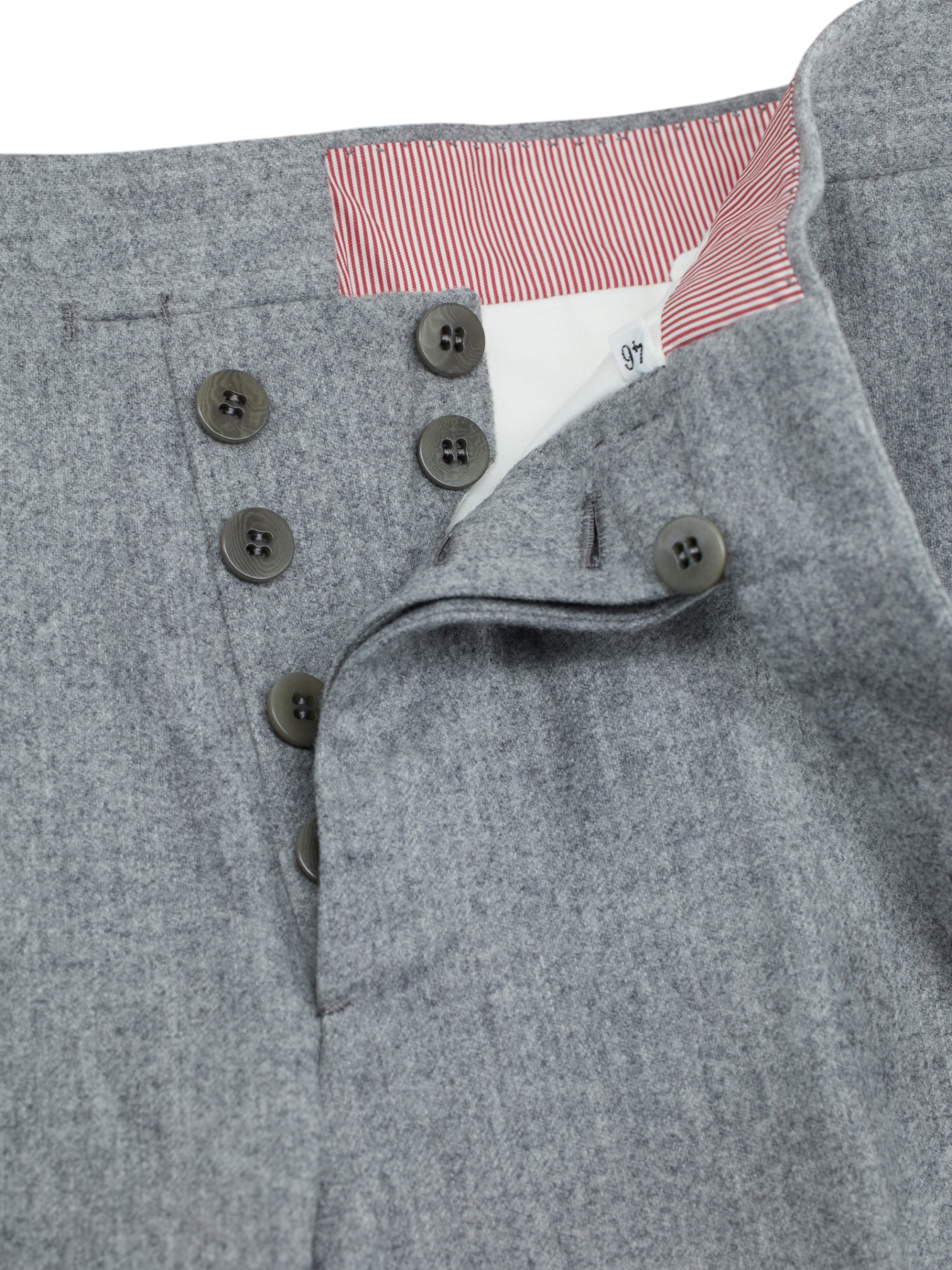 Sartoria Voglio Light Grey Grey Wool-Flannel "Caccioppoli" Sartorial Trousers