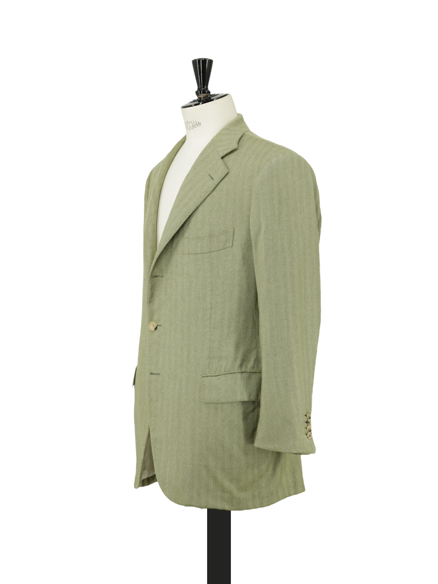 Cesare Attolini Light Green Pure Cashmere Herringbone Jacket