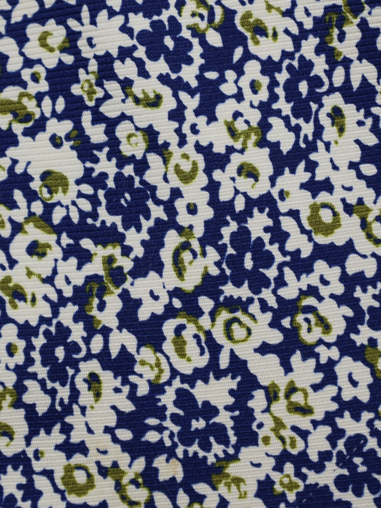 Kiton 5-Fold Blue & Crème Floral Silk Tie