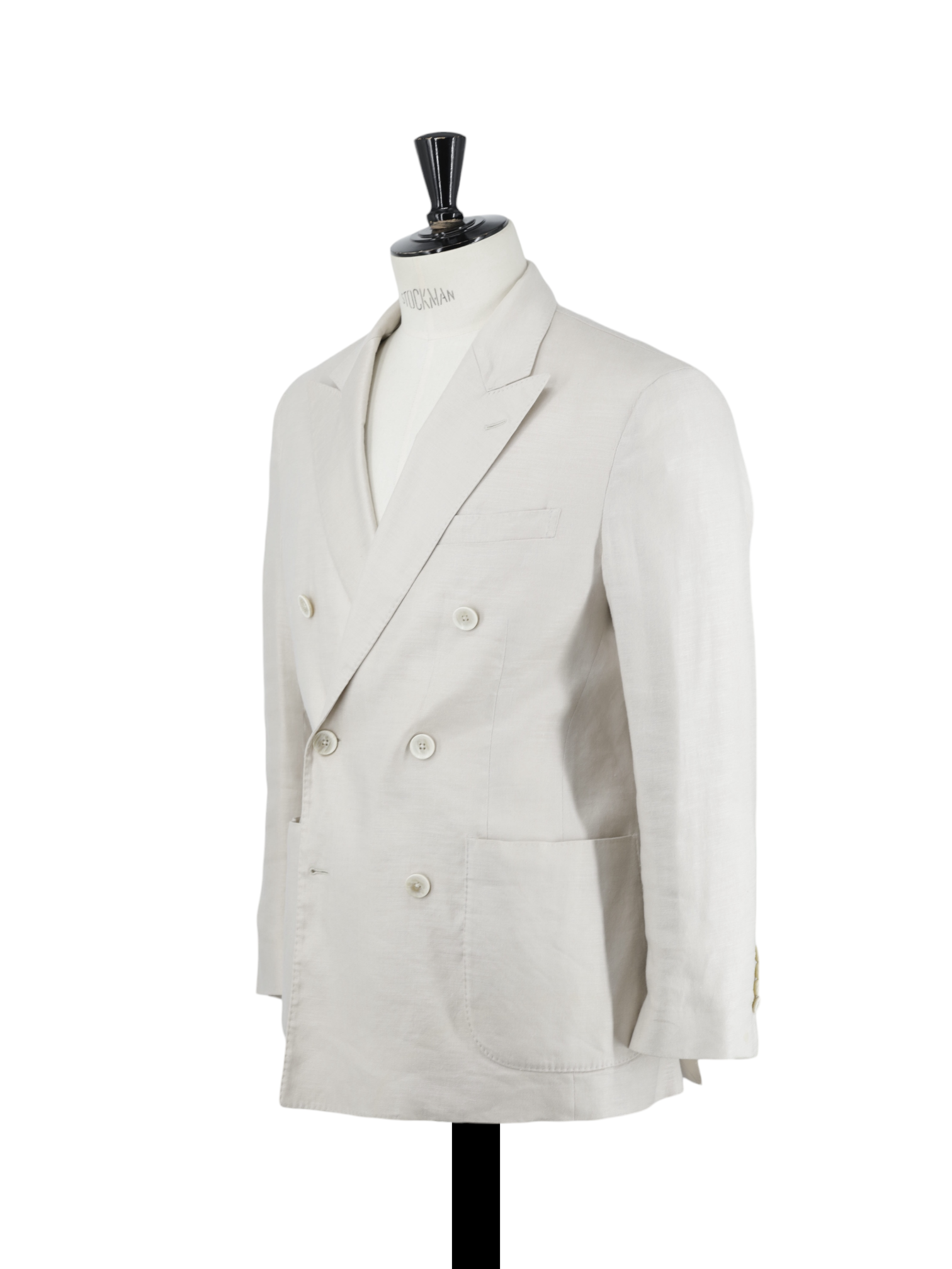 Lardini Dusty-Rose Double Breasted Linen & Viscose Twill Jacket
