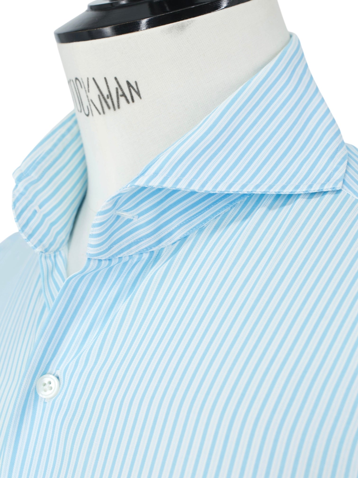 Finamore Turquoise & White Cotton Multi-Stripe Shirt