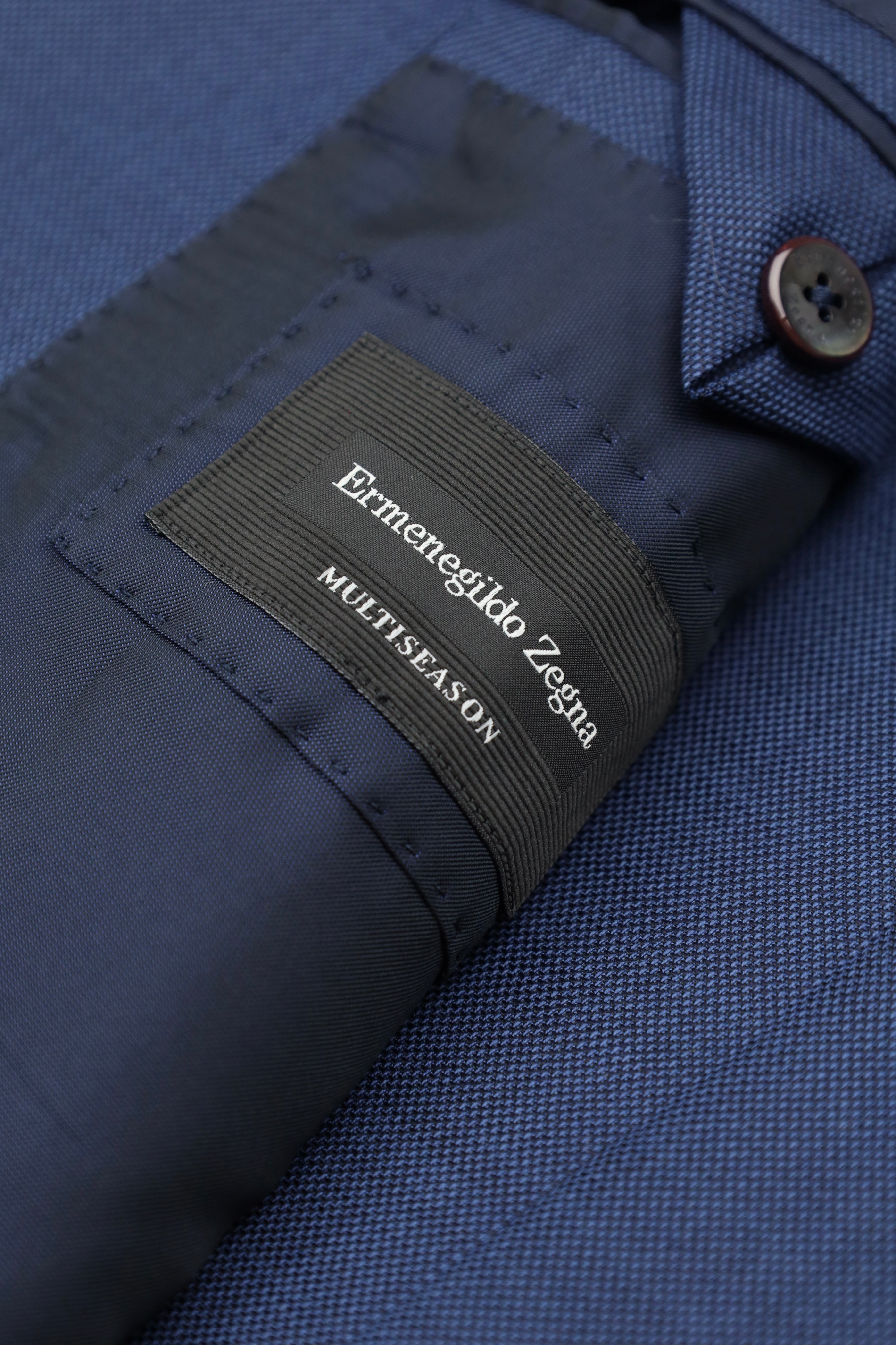 Ermenegildo Zegna Blue Multiseason-Wool Birdseye Suit