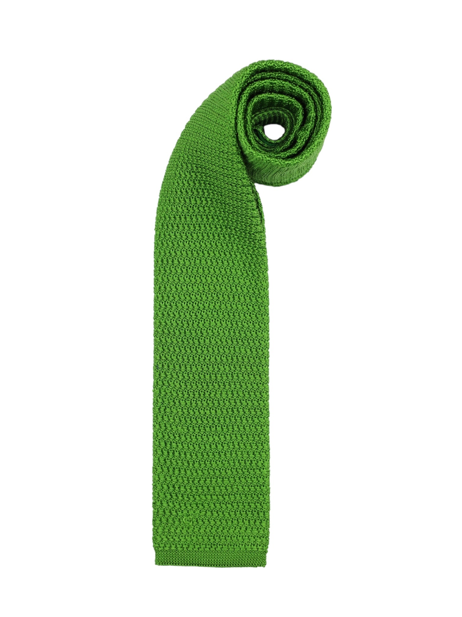 Kiton Green Knitted Silk Tie
