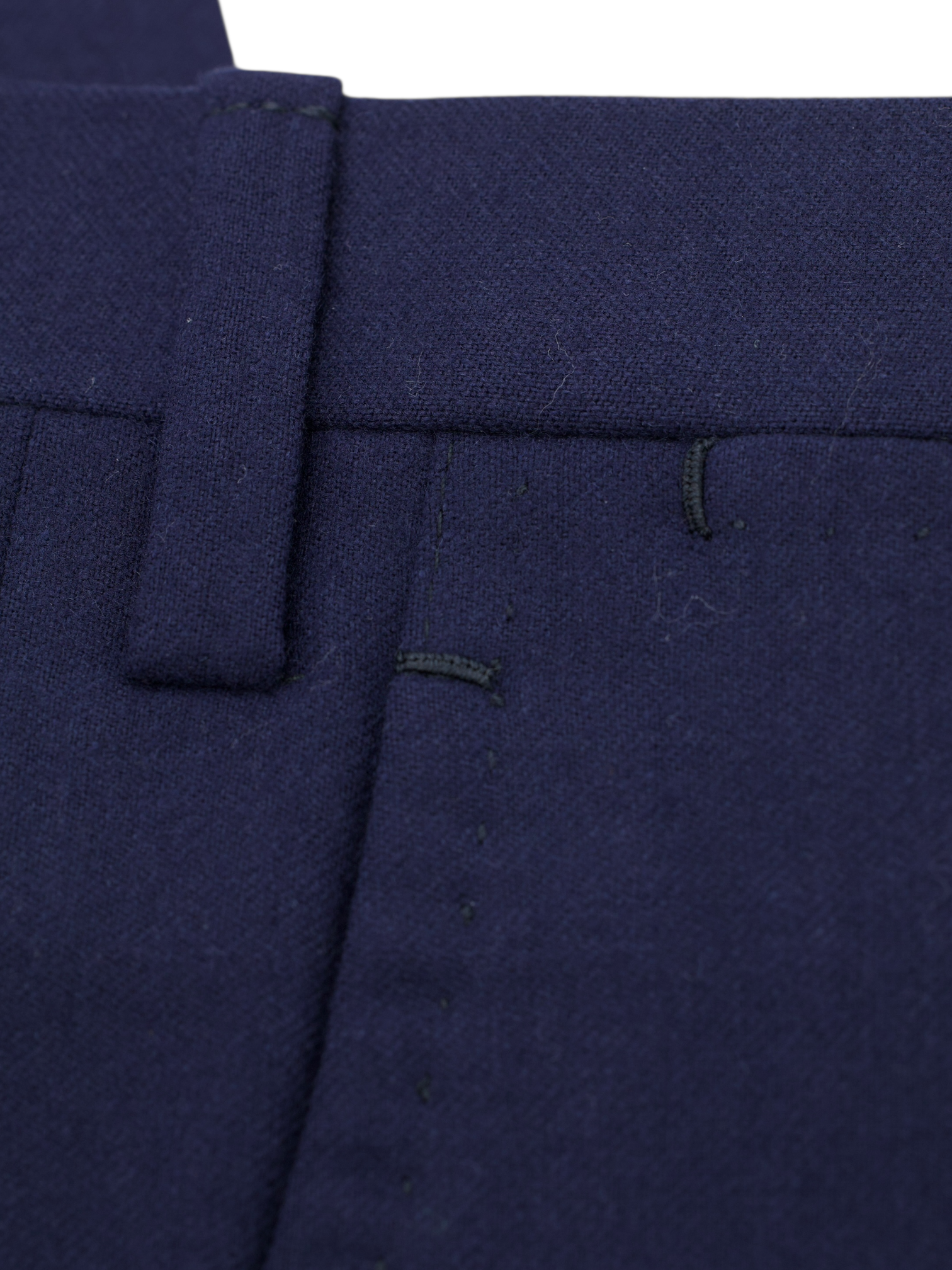 Kiton Dark Blue Heavyweight Brushed-Wool Sartorial Trousers