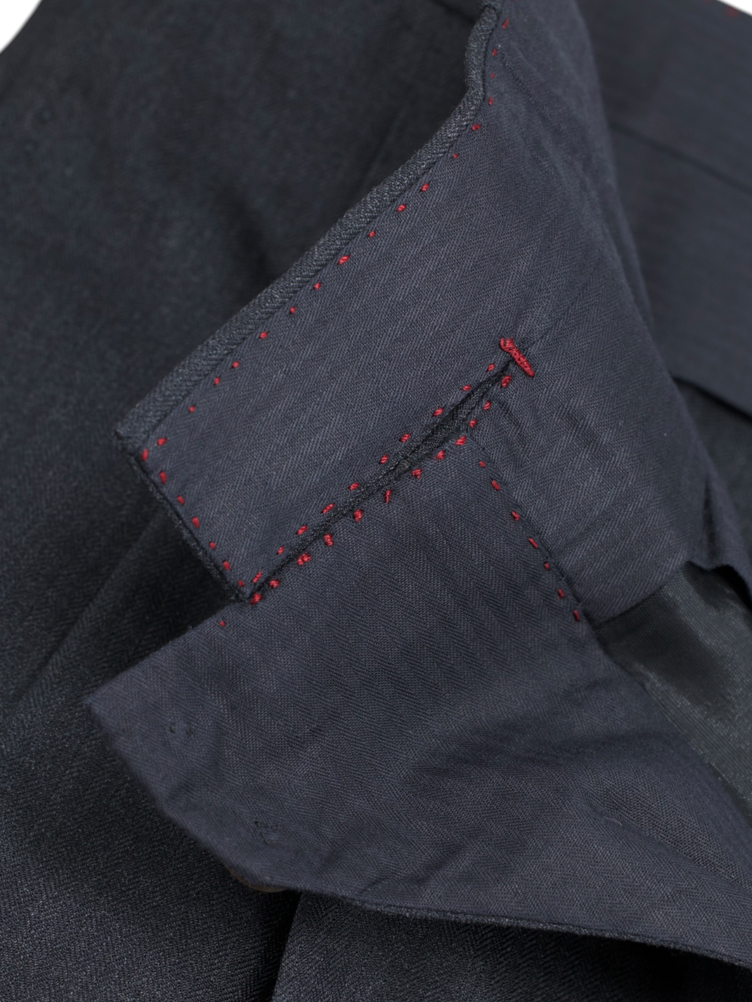 Sartoria Voglio Dark Grey Tasmanian-Wool Micro-Herringbone Sartorial Trousers