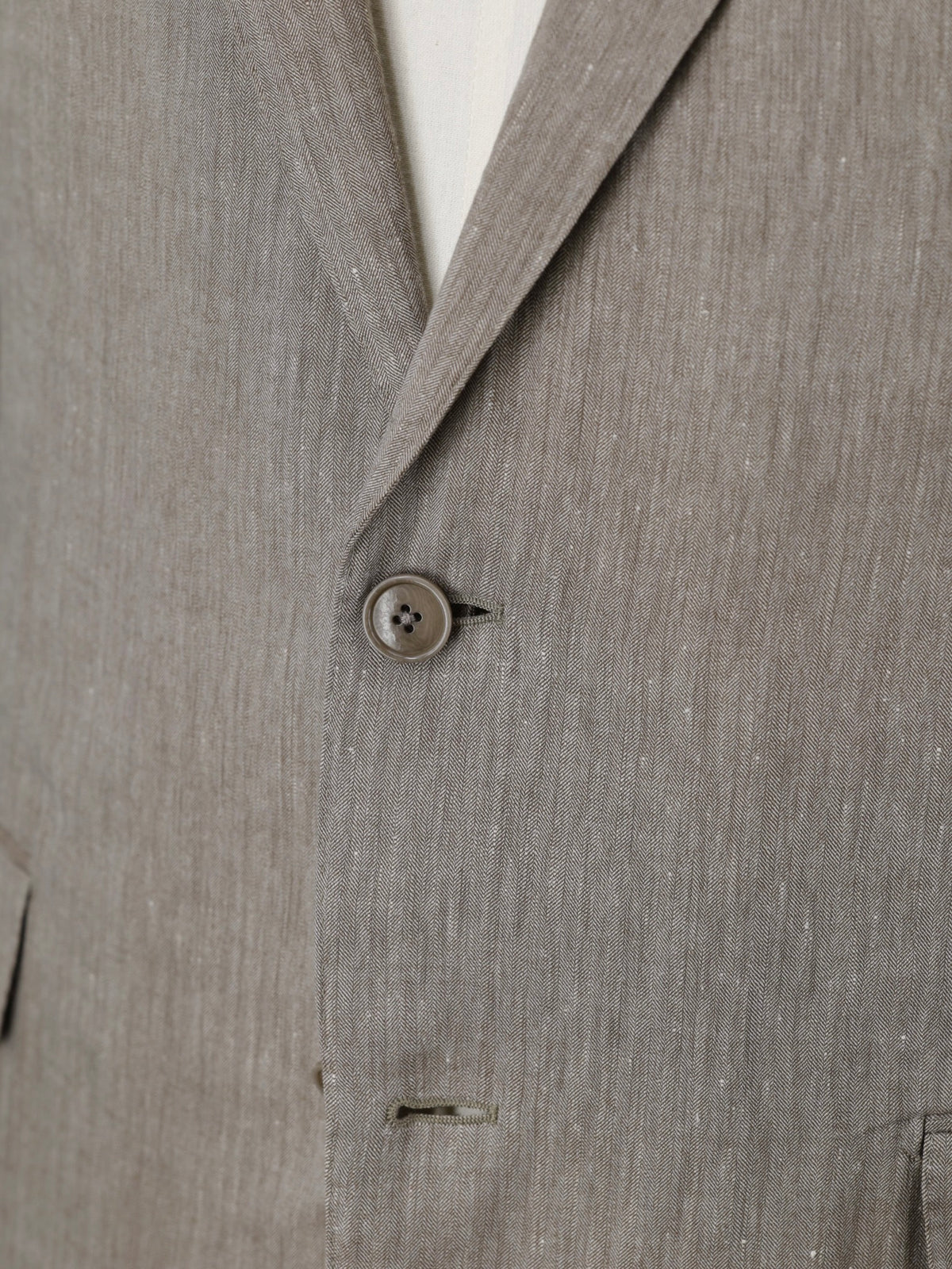 Ermenegildo Zegna Taupe Linen, Wool & Silk "Crossover" Herringbone Suit