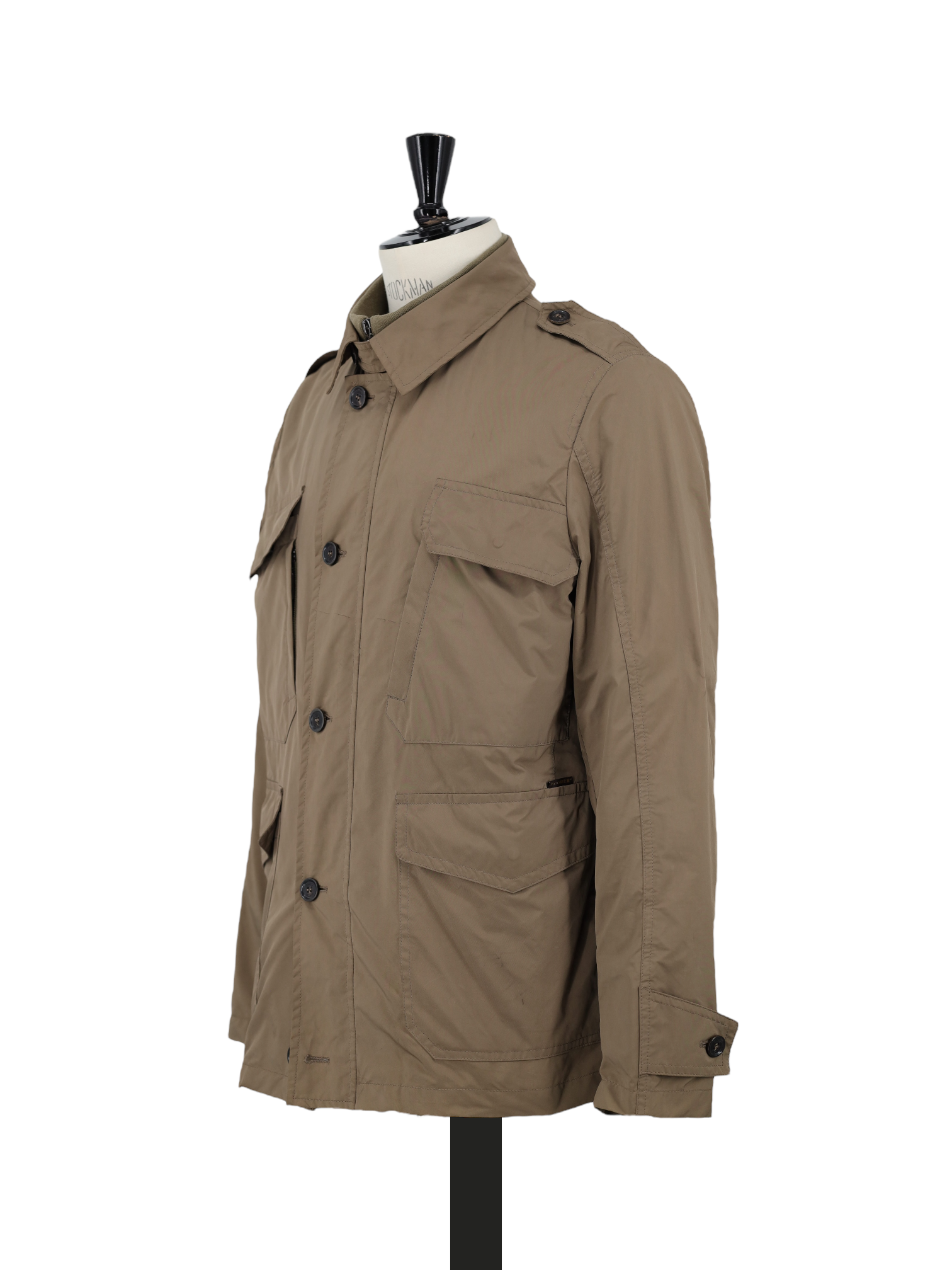 MooRER Khaki Lightweight Safari-Style Platone Waxcoat