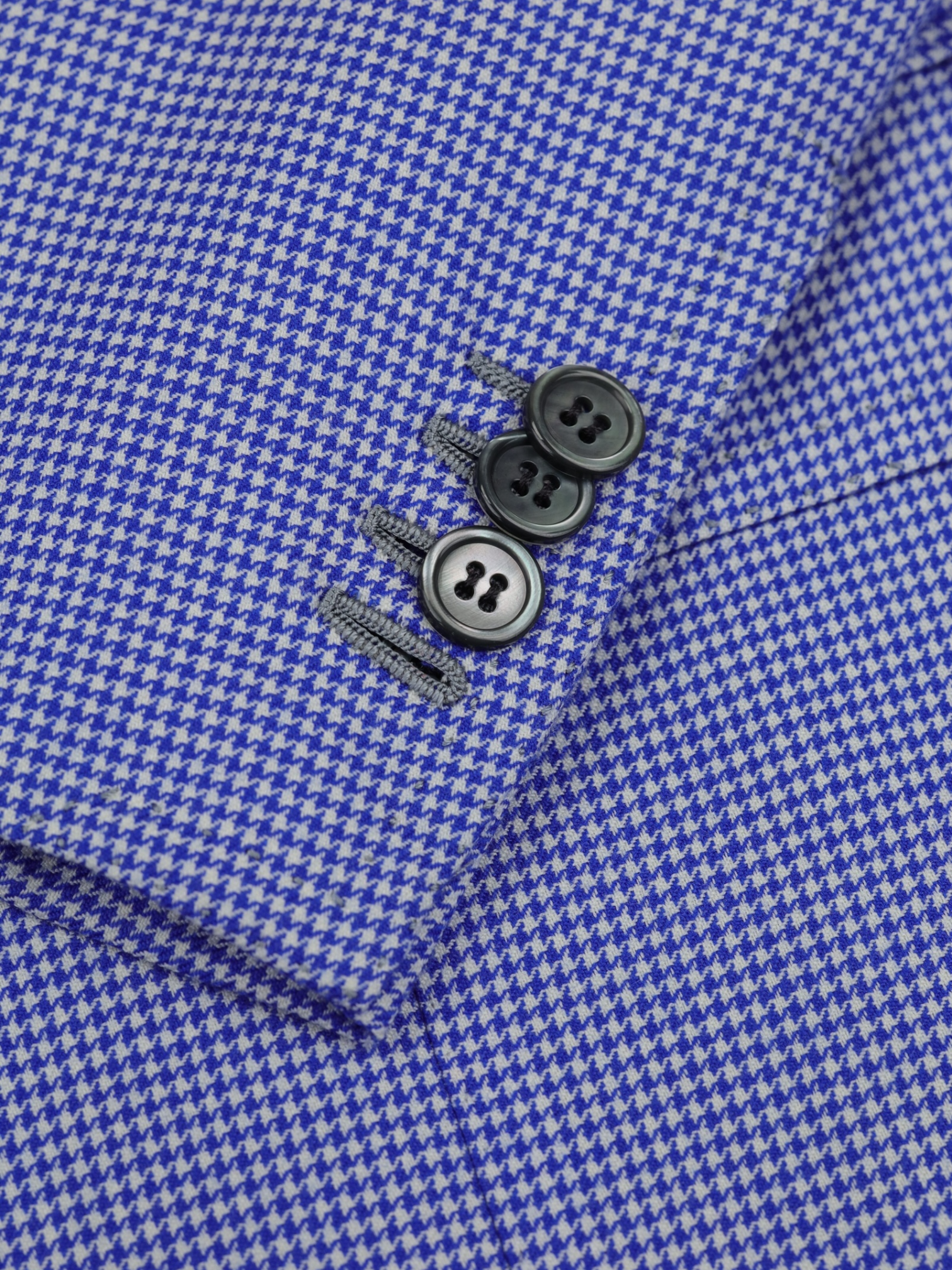 Kiton Light Blue Extrafine-Wool Pied de Poule "Lasa" Jacket