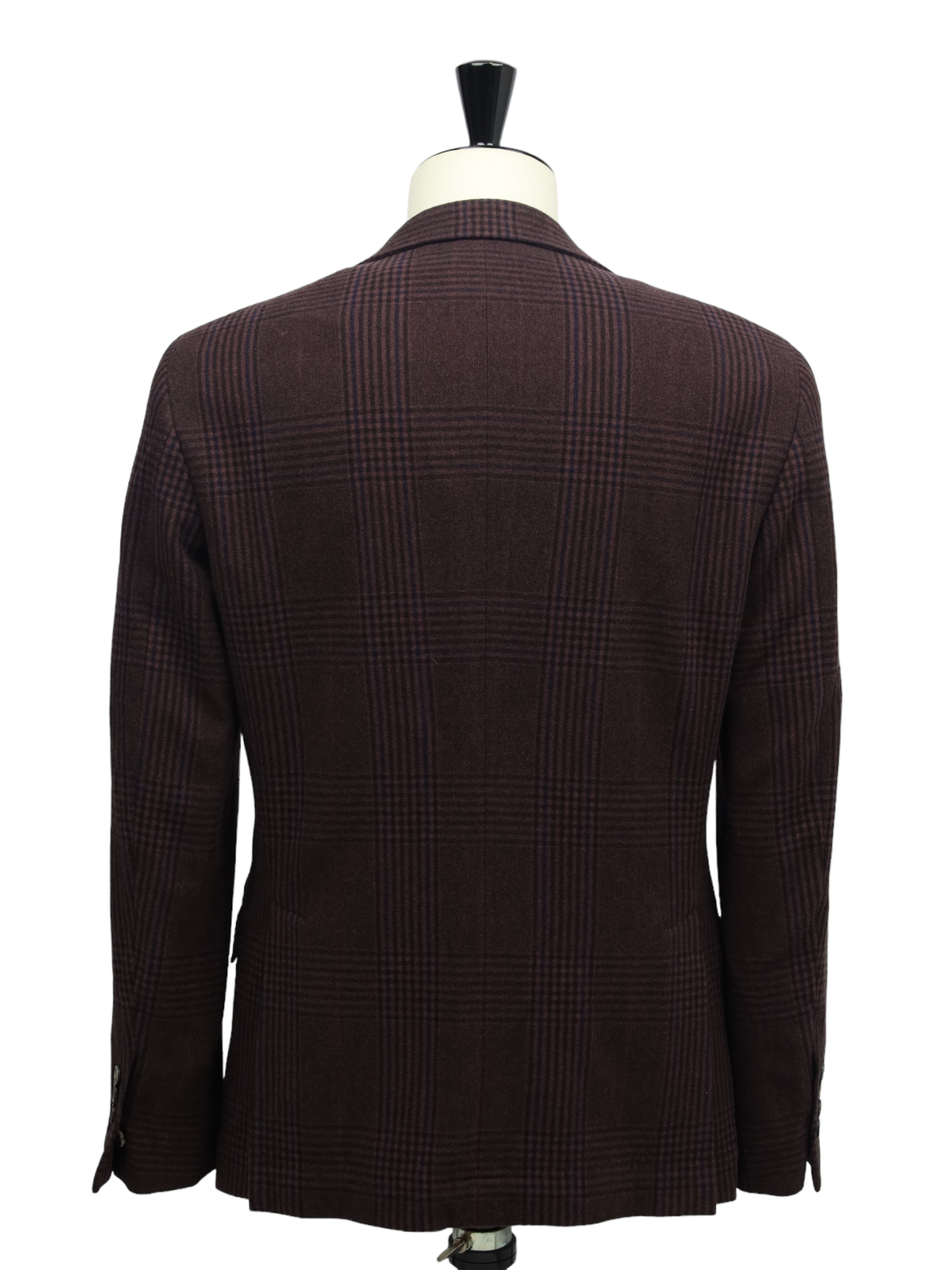 Brunello Cucinelli Castagne Brown Wool & Cashmere Glenplaid Jacket
