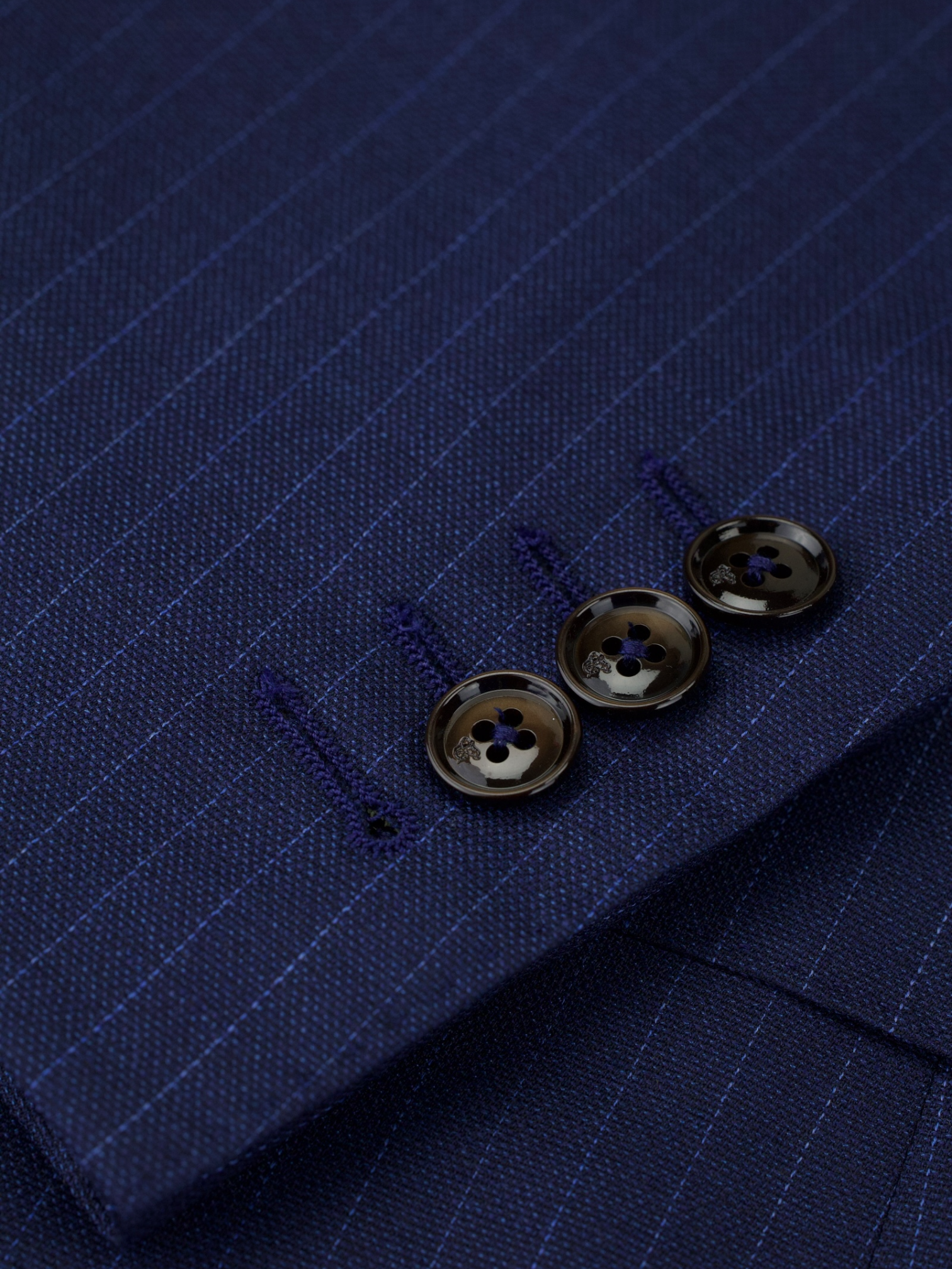 Canali Midnight Blue Wool, Silk & Stretch Pinstripe Suit + Extra Trousers