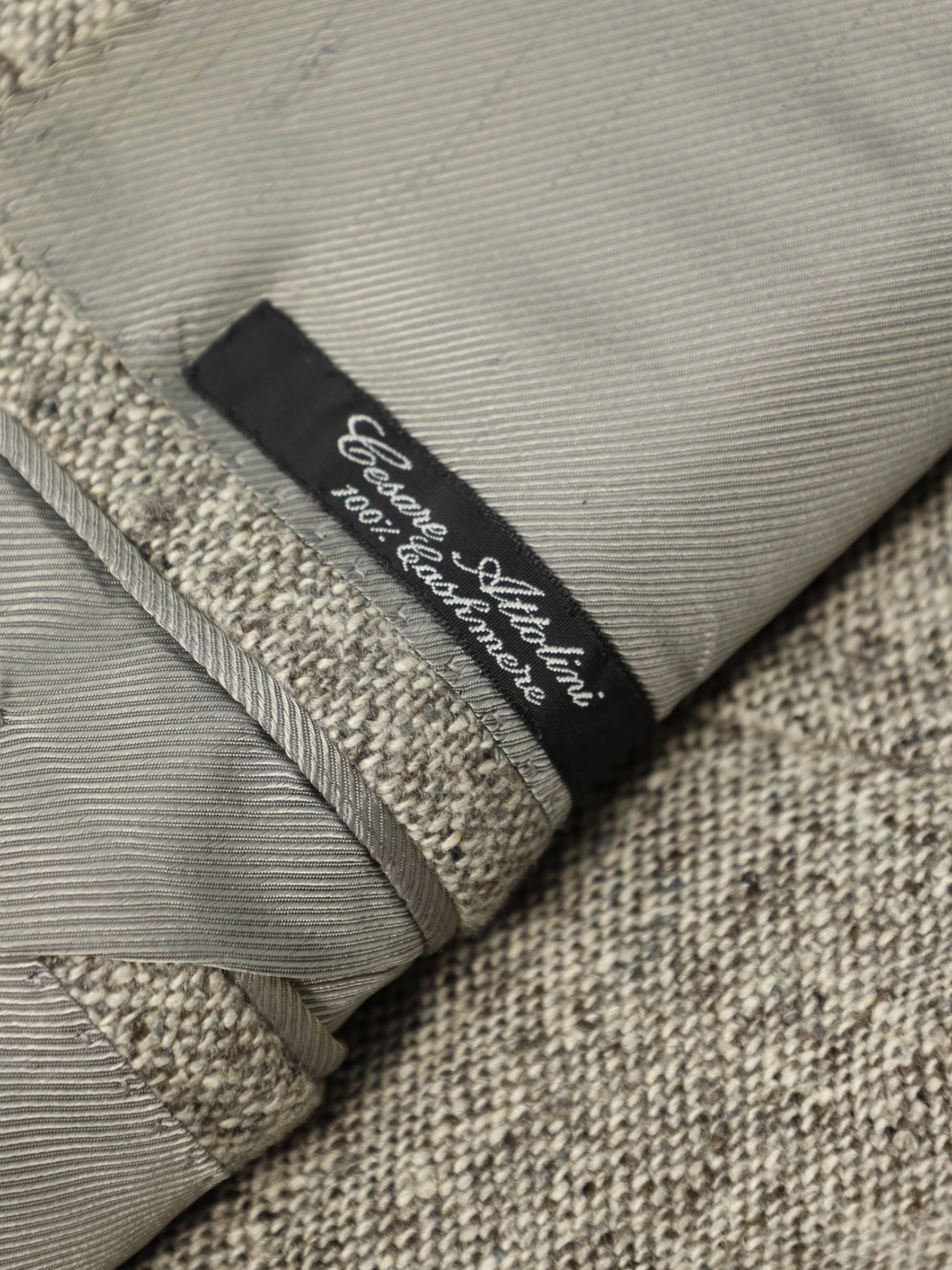 Cesare Attolini Taupe Cashmere Microstructure Jacket