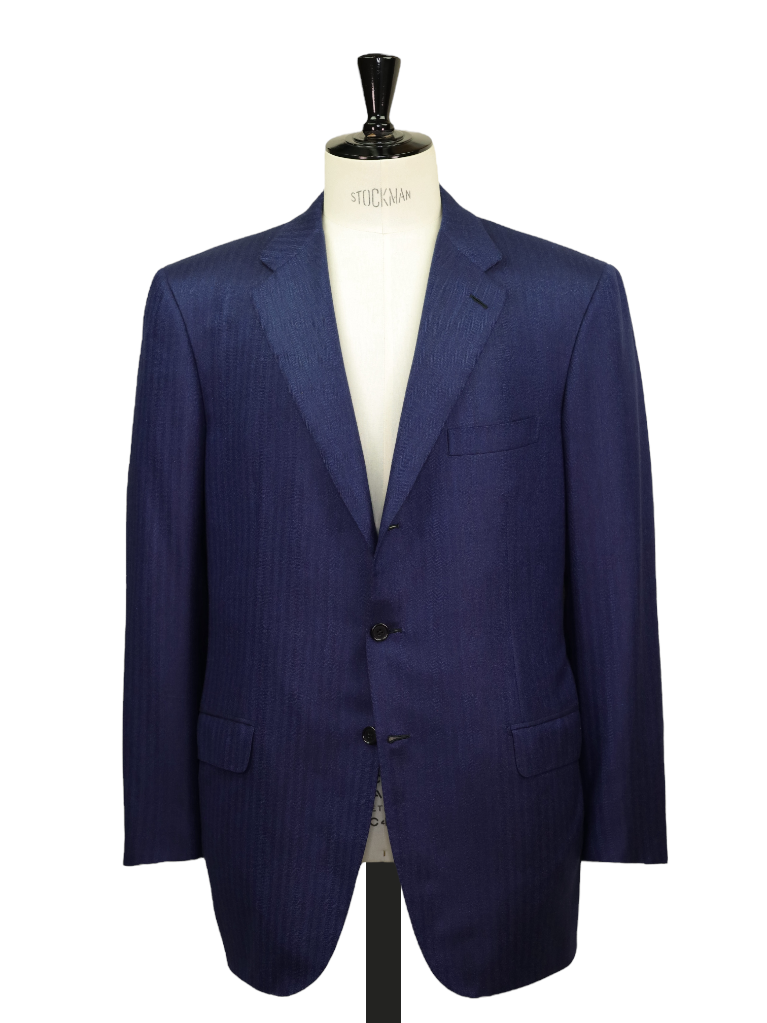 Brioni Royal Blue Cashmere & Silk Herringbone Parlamento Jacket