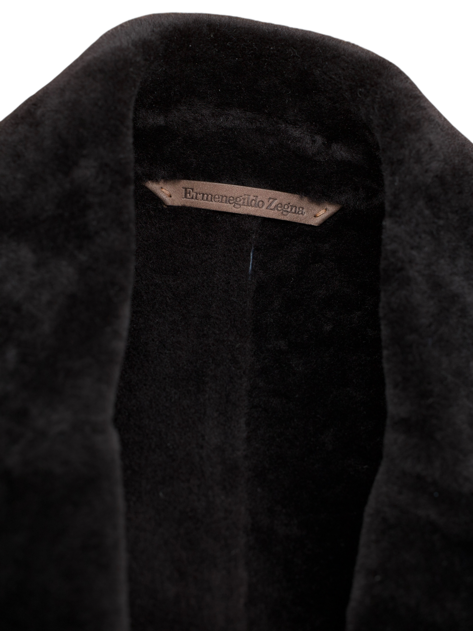 Ermenegildo Zegna Navy Lambskin Suède Lammy Coat