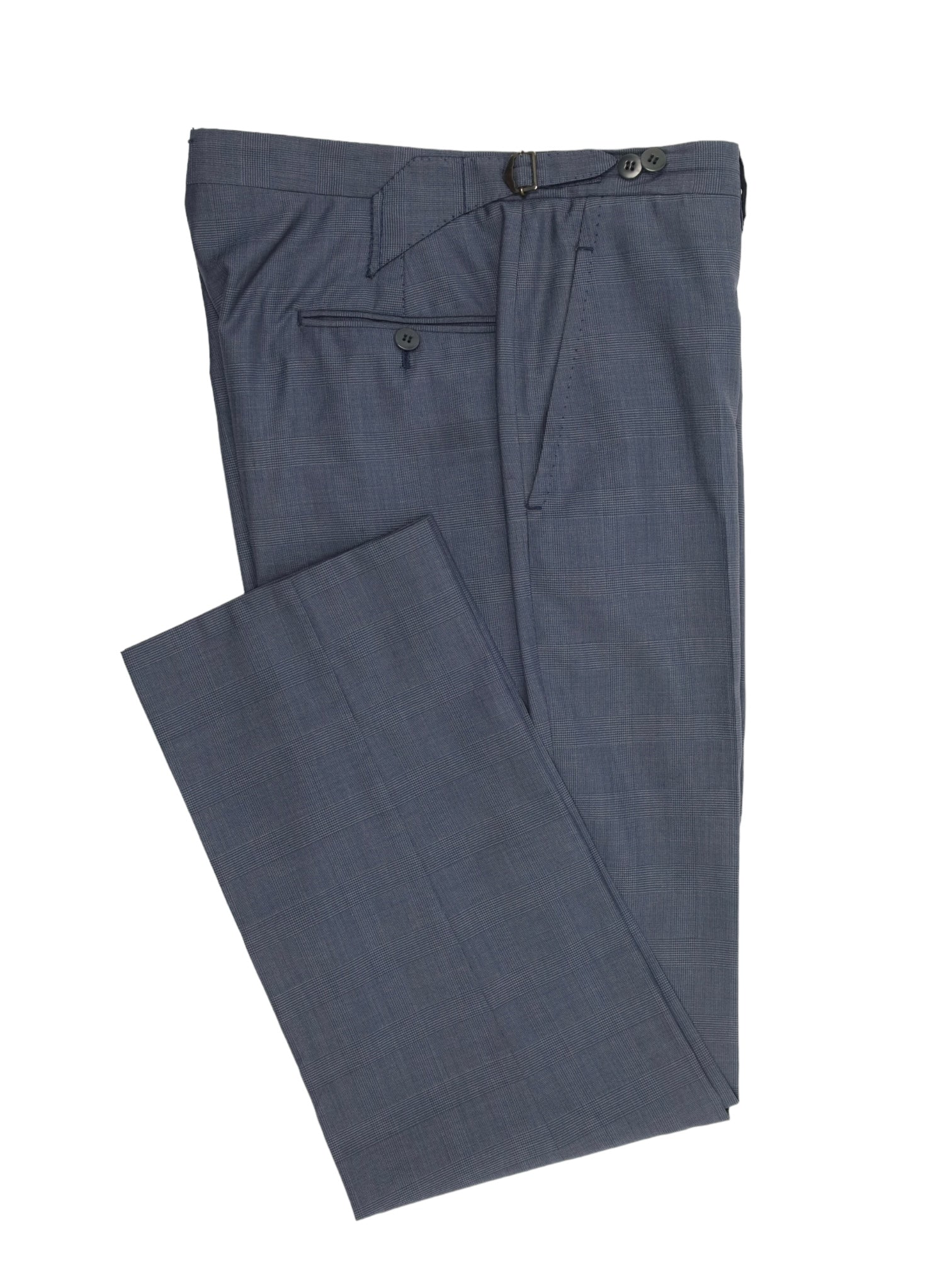Cesare Attolini Slate Blue Wool & Silk Glenplaid Suit