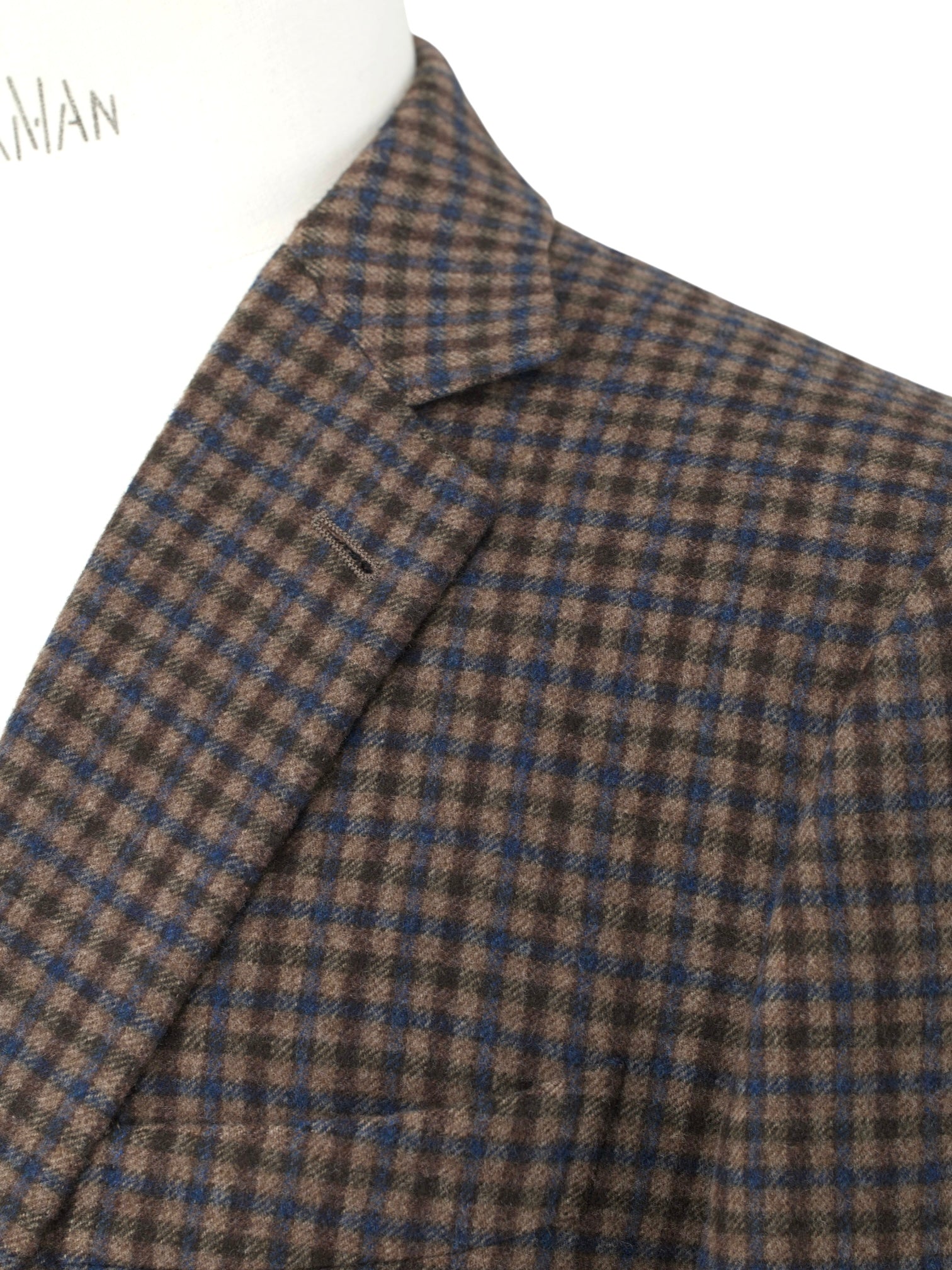 Ermenegildo Zegna Brown & Teal Wool & Trofeo-Cashmere Checkered Mila Jacket