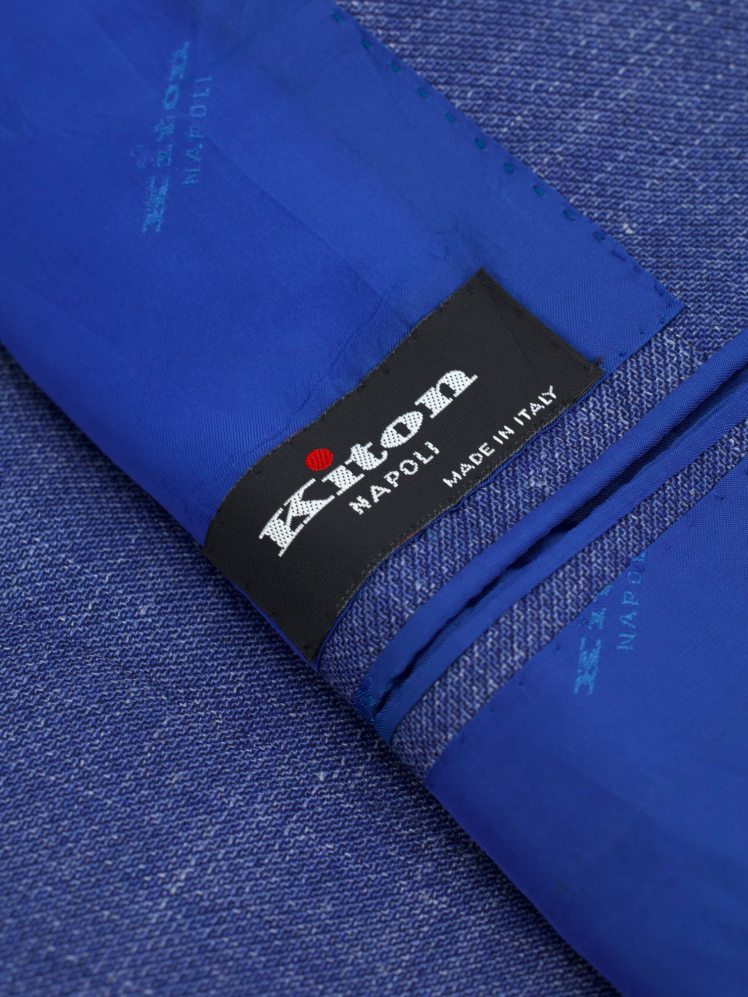 Kiton Blue Cashmere, Silk & Linen Hopsack "Lasa" Jacket