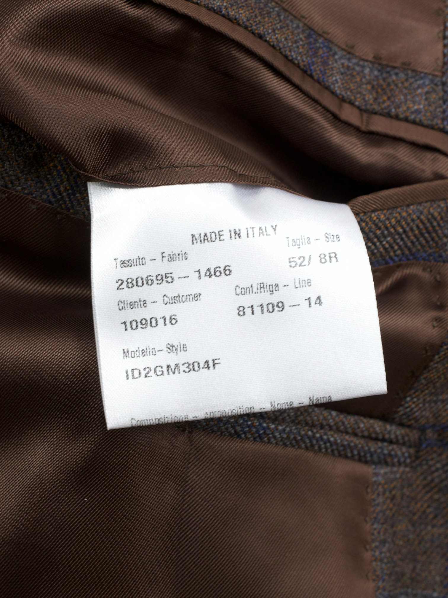 Caruso Brown & Blue Pure-Wool Windowpane Jacket