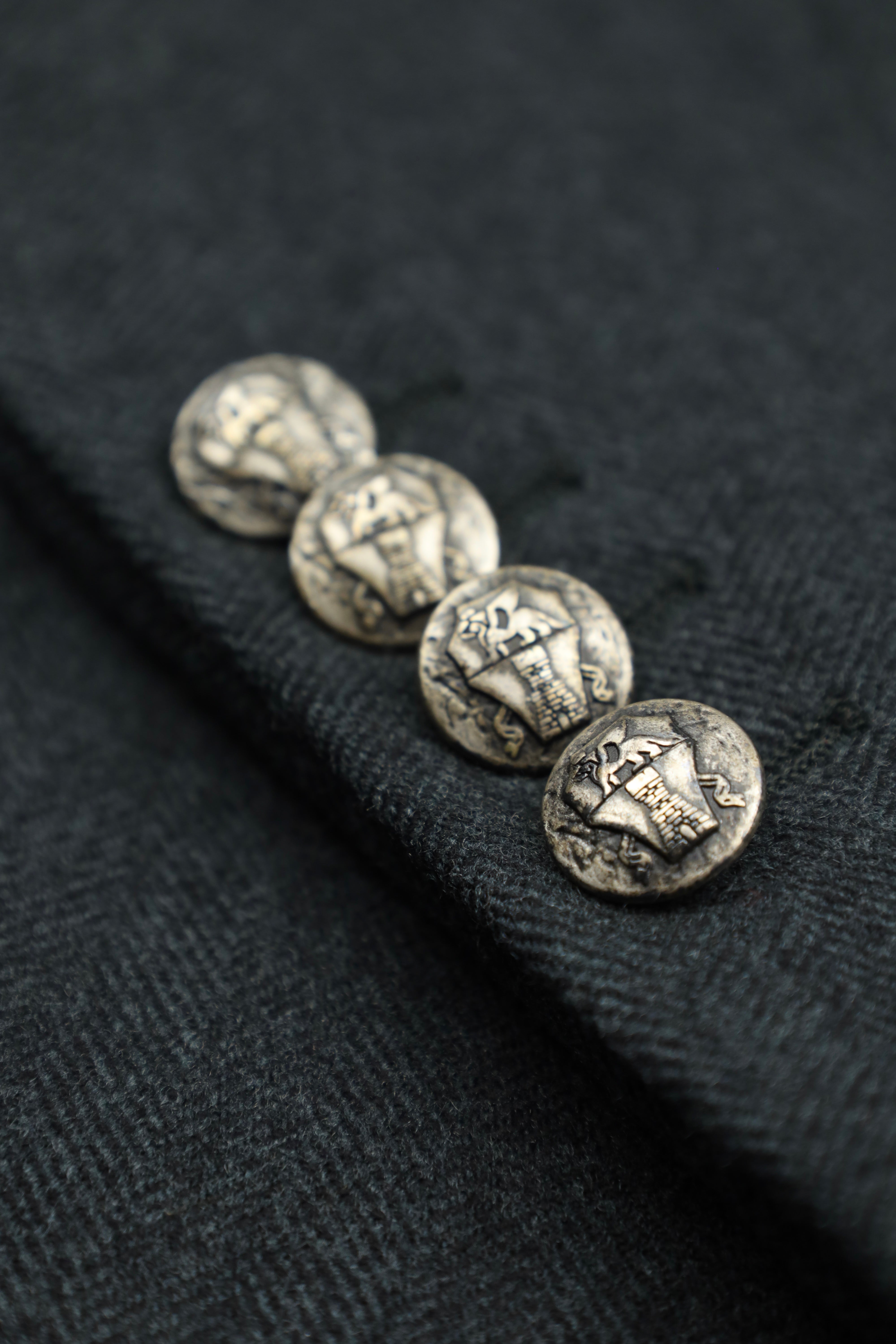 Brunello Cucinelli Dusk Green Wool & Cashmere Herringbone Jacket