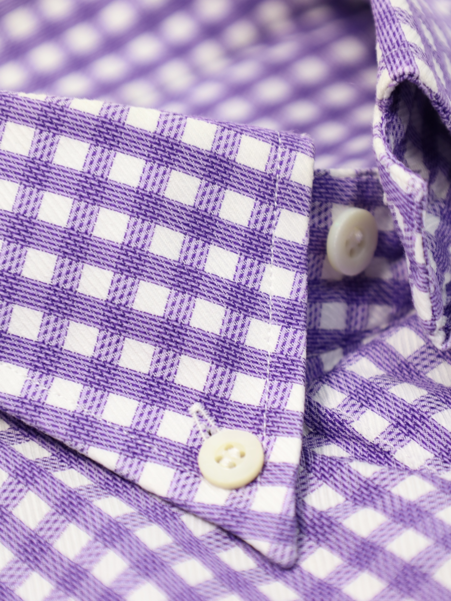 Brioni Purple Gingham Check Shirt