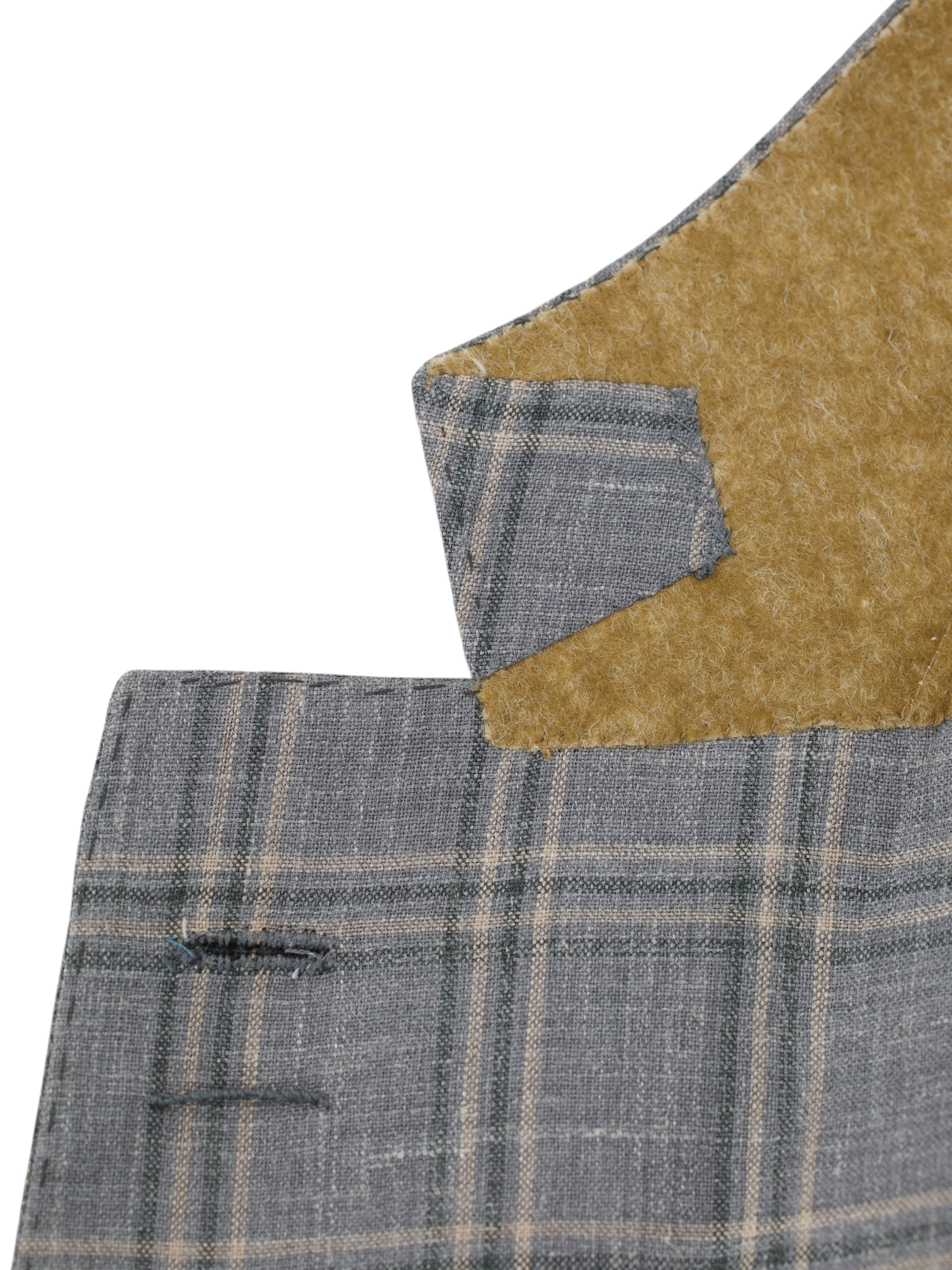 Cesare Attolini Light Grey & Taupe Wool, Silk & Linen Windowpane Jacket