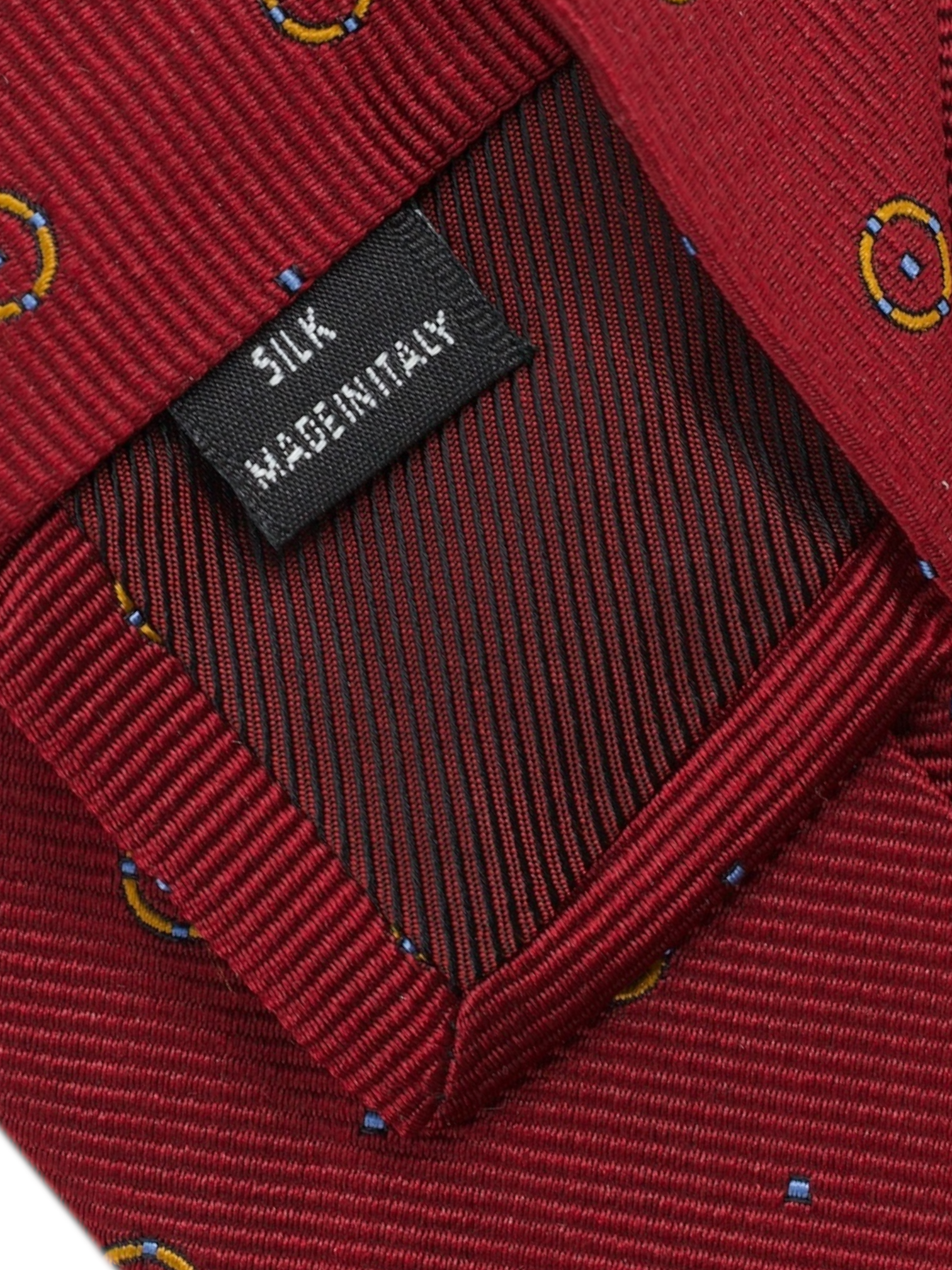 Luigi Borrelli 5-Fold Cardinal Red & Yellow Silk Multi-Dot Pattern Tie