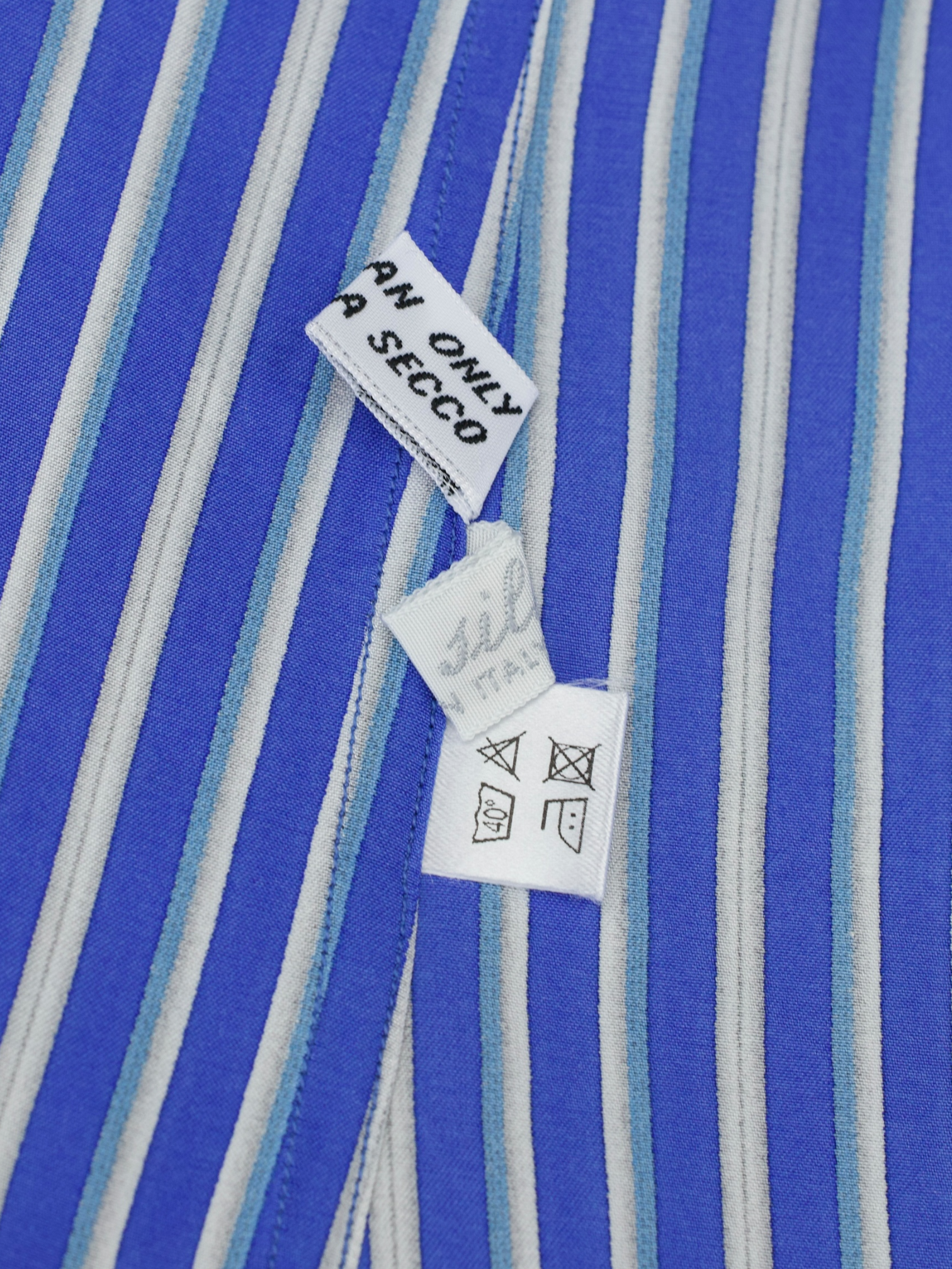 Fray Azure Blue Pure Silk Striped Summer Shirt