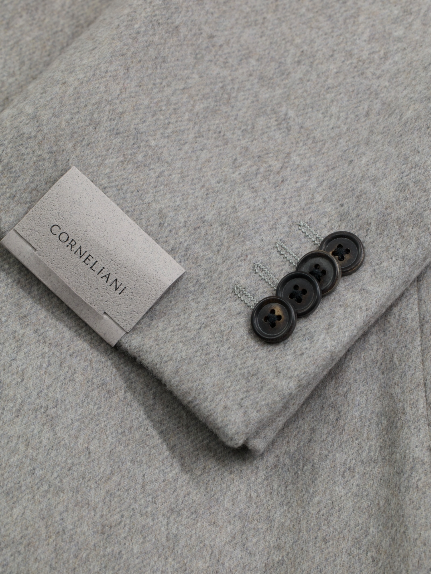 Corneliani Light Grey Pure-Cashmere Martingale-Belt Sartorial Overcoat