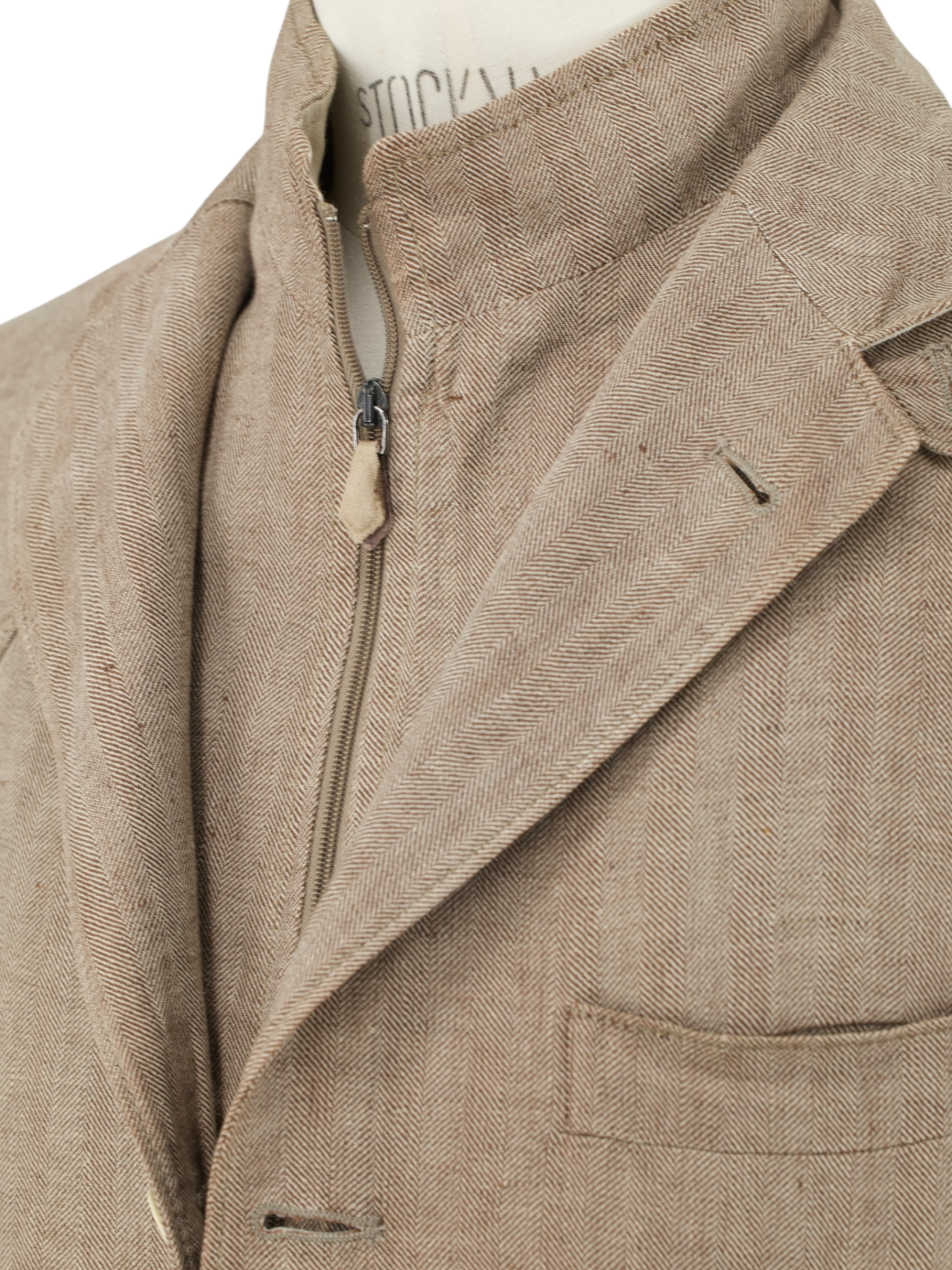 Corneliani ID Taupe Pure-Linen Herringbone Vespa Jacket