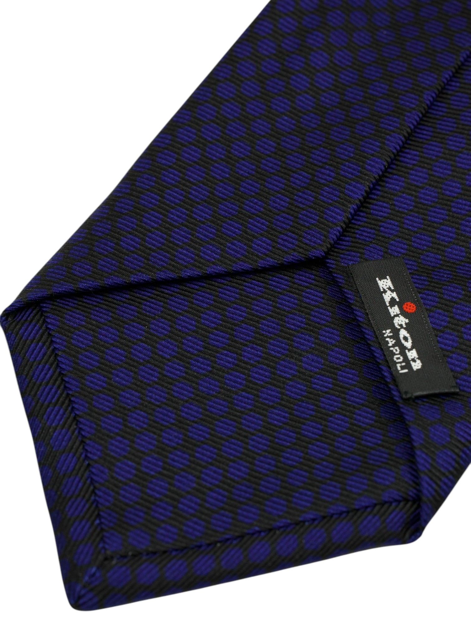 Kiton 5-Fold Navy Silk Diamond Pattern Tie
