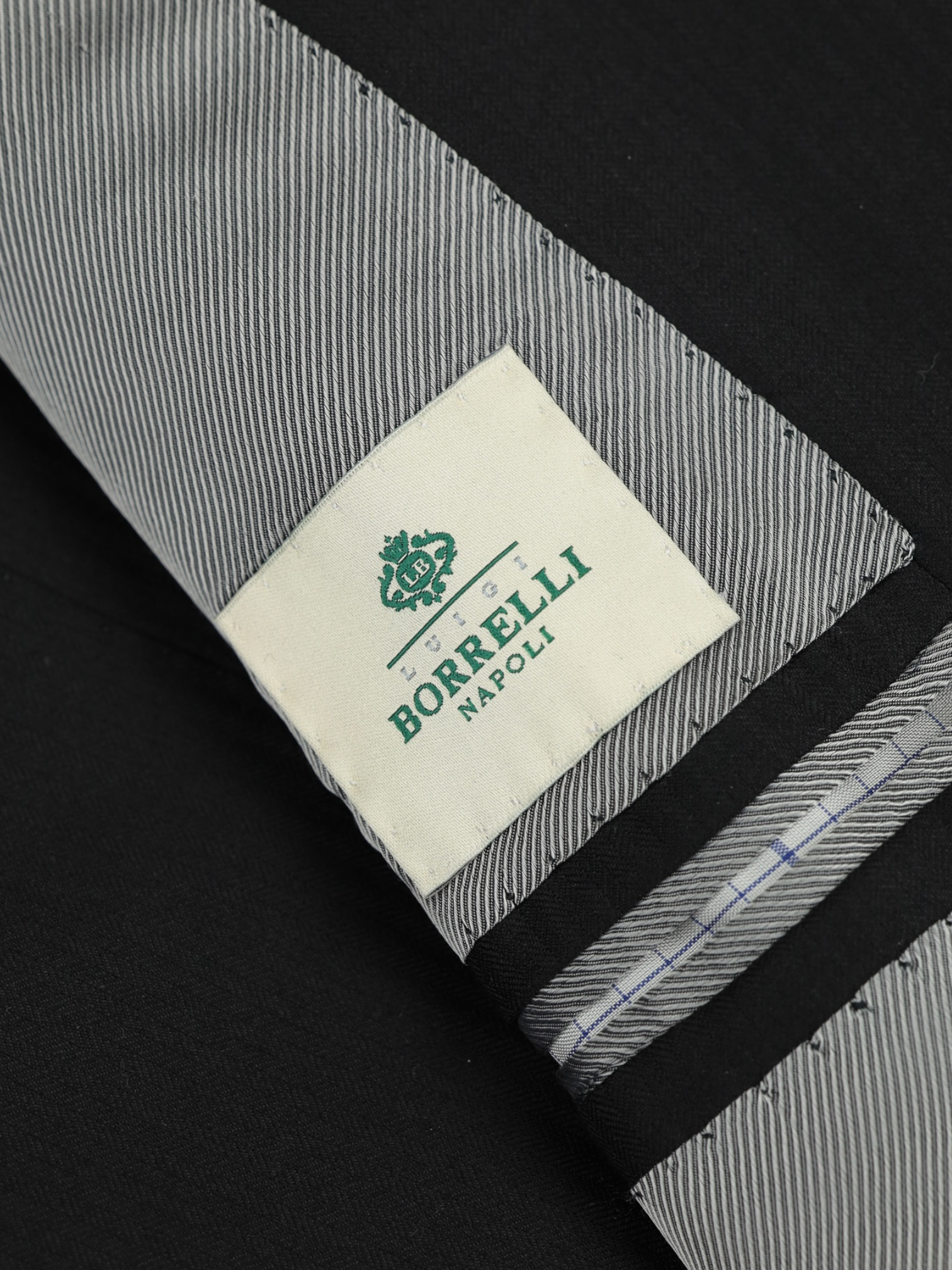 Luigi Borrelli Black Extrafine-Wool Micro-Herringbone Suit