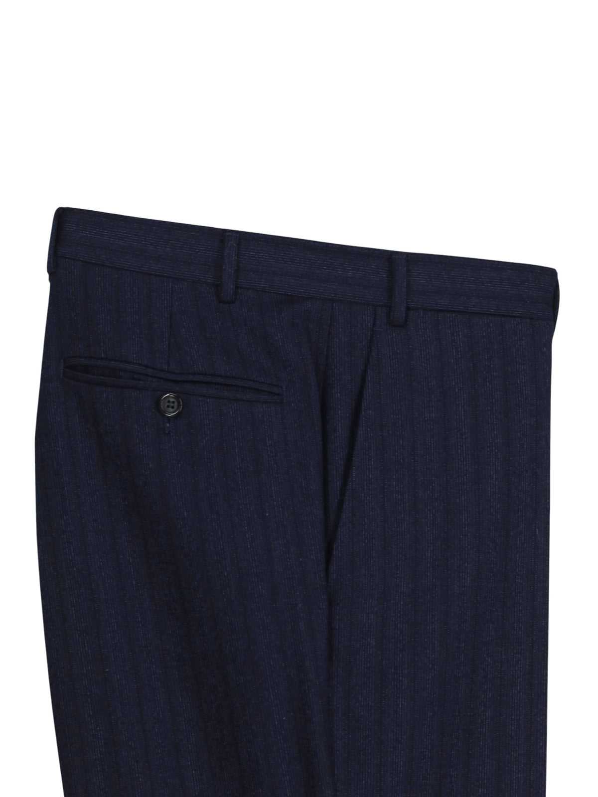 Canali Dark Blue Wool & Cashmere Flannel Multi-Stripe Winter Suit