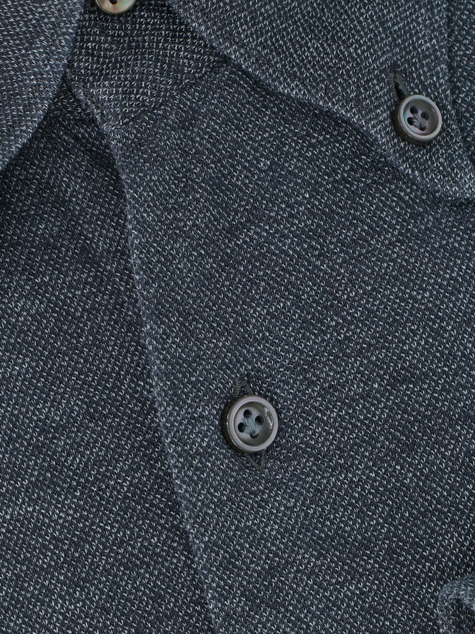 Fray Dark Grey Cotton Piqué Knitted Button-Down Shirt