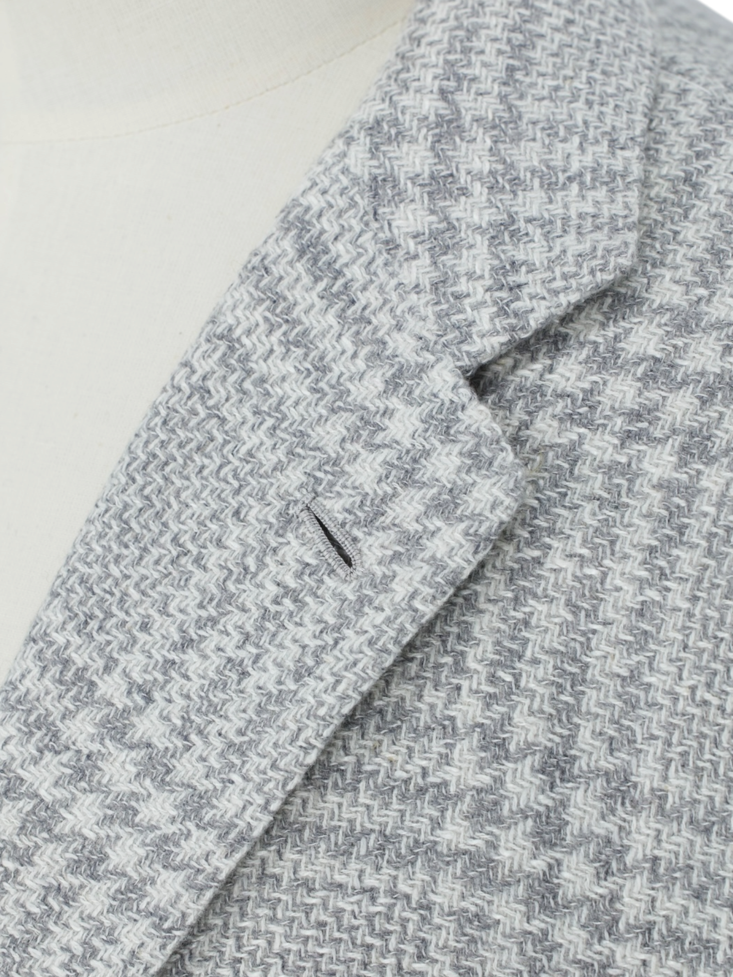 Kiton Grey Wool, Silk, Nylon & Cotton Prince of Wales Jacket