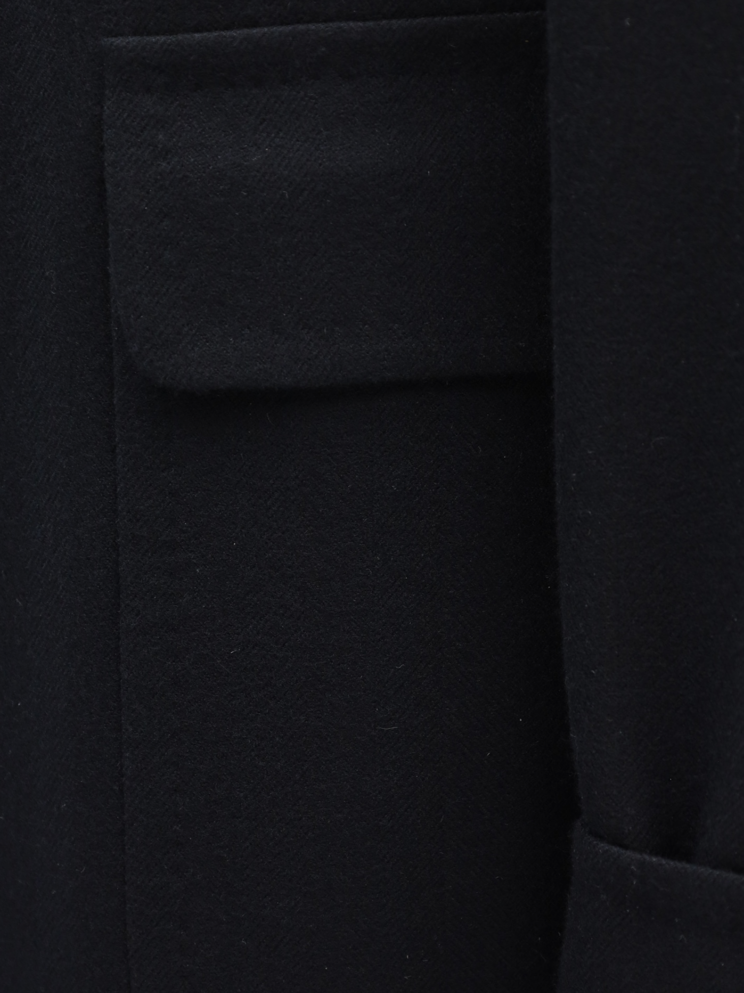 Caruso Navy Wool & Cashmere Herringbone Polo Coat