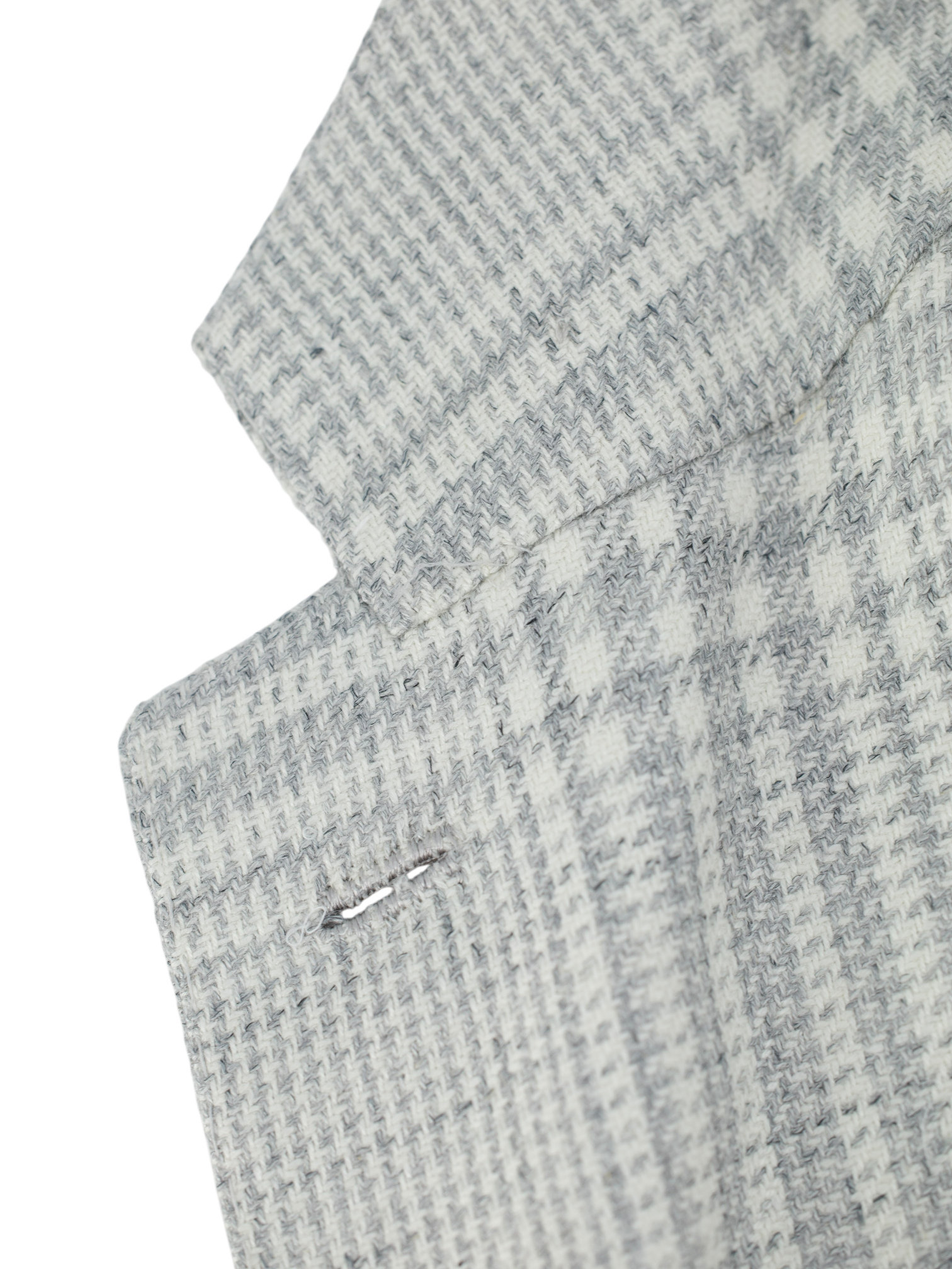 Kiton Light Grey Wool, Cashmere, Silk & Linen Prince of Wales Jacket