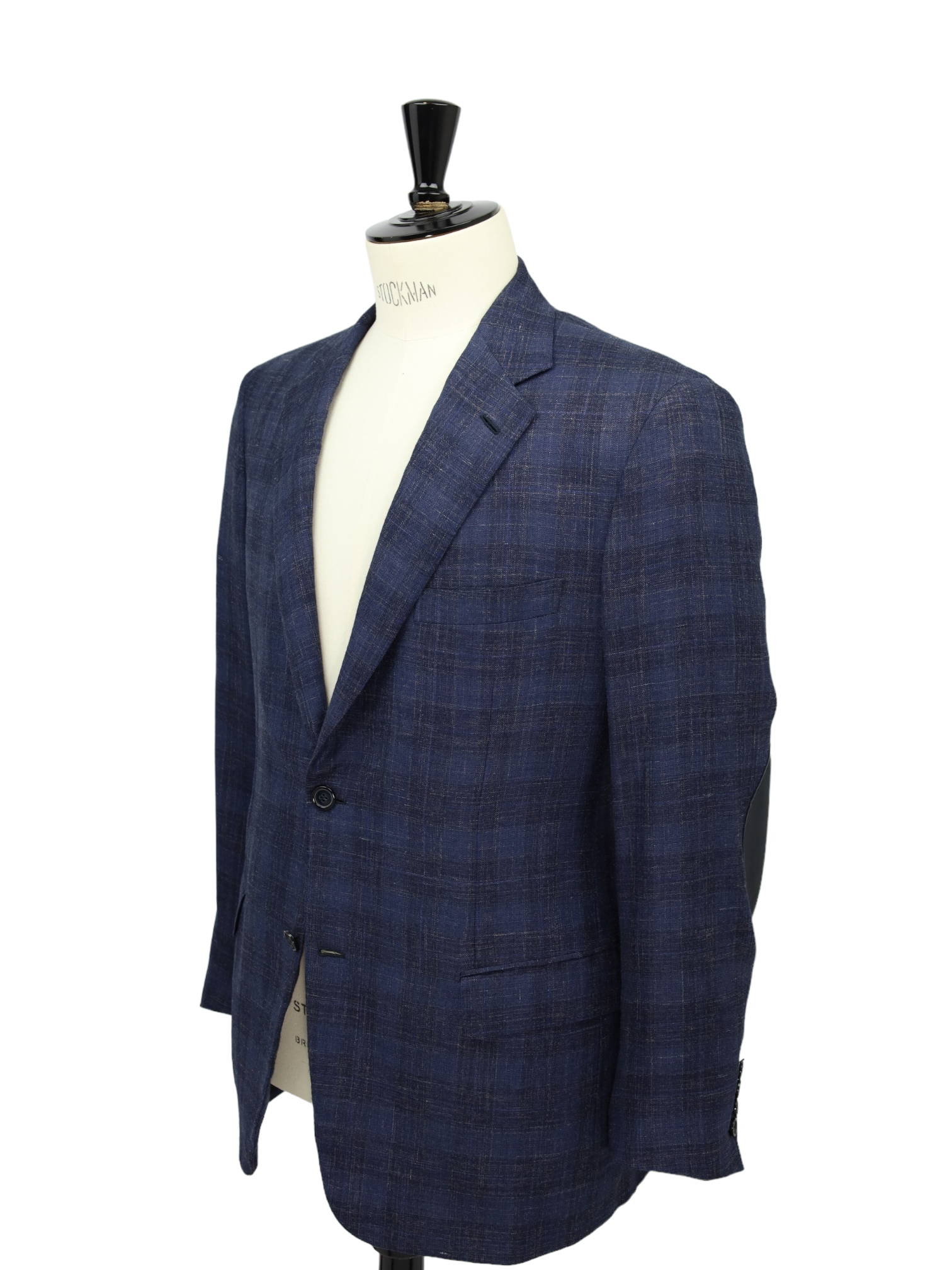 Brioni Blue Check Wool, Silk & Linen Parlamento Jacket