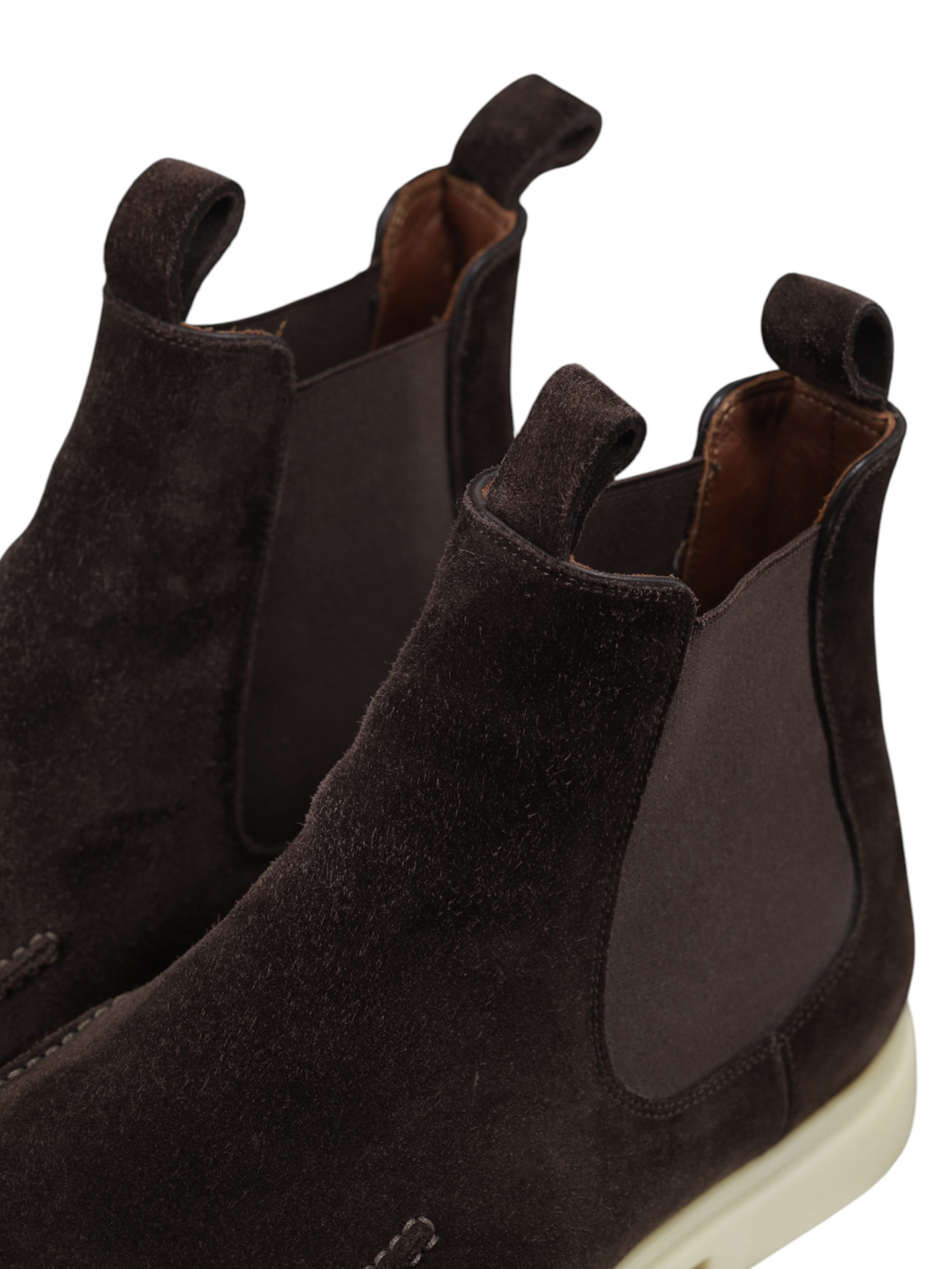 Loro Piana Dark Brown Suede Regent Chelsea Walk Boots