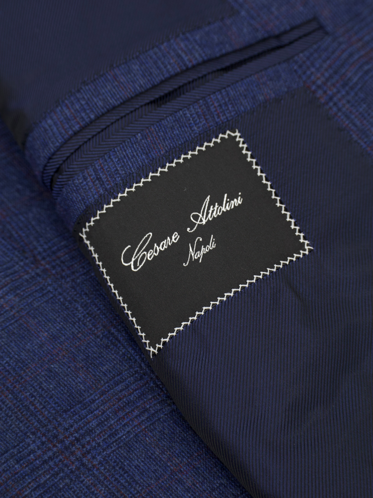 Cesare Attolini Blue & Red Super 170's & Cashmere Double Breasted Glenplaid Suit