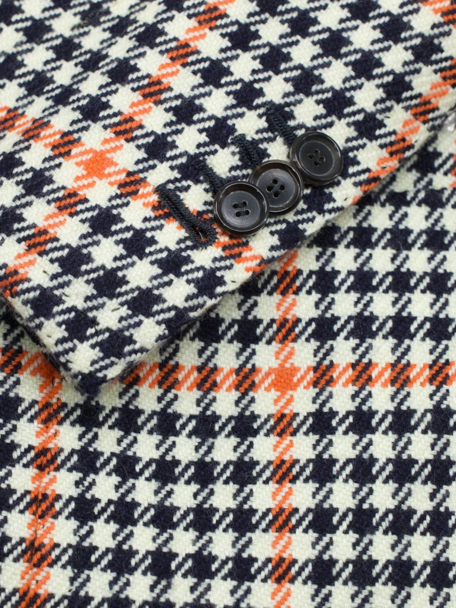 Cesare Attolini White & Orange Pure Cashmere Tartan Check Jacket