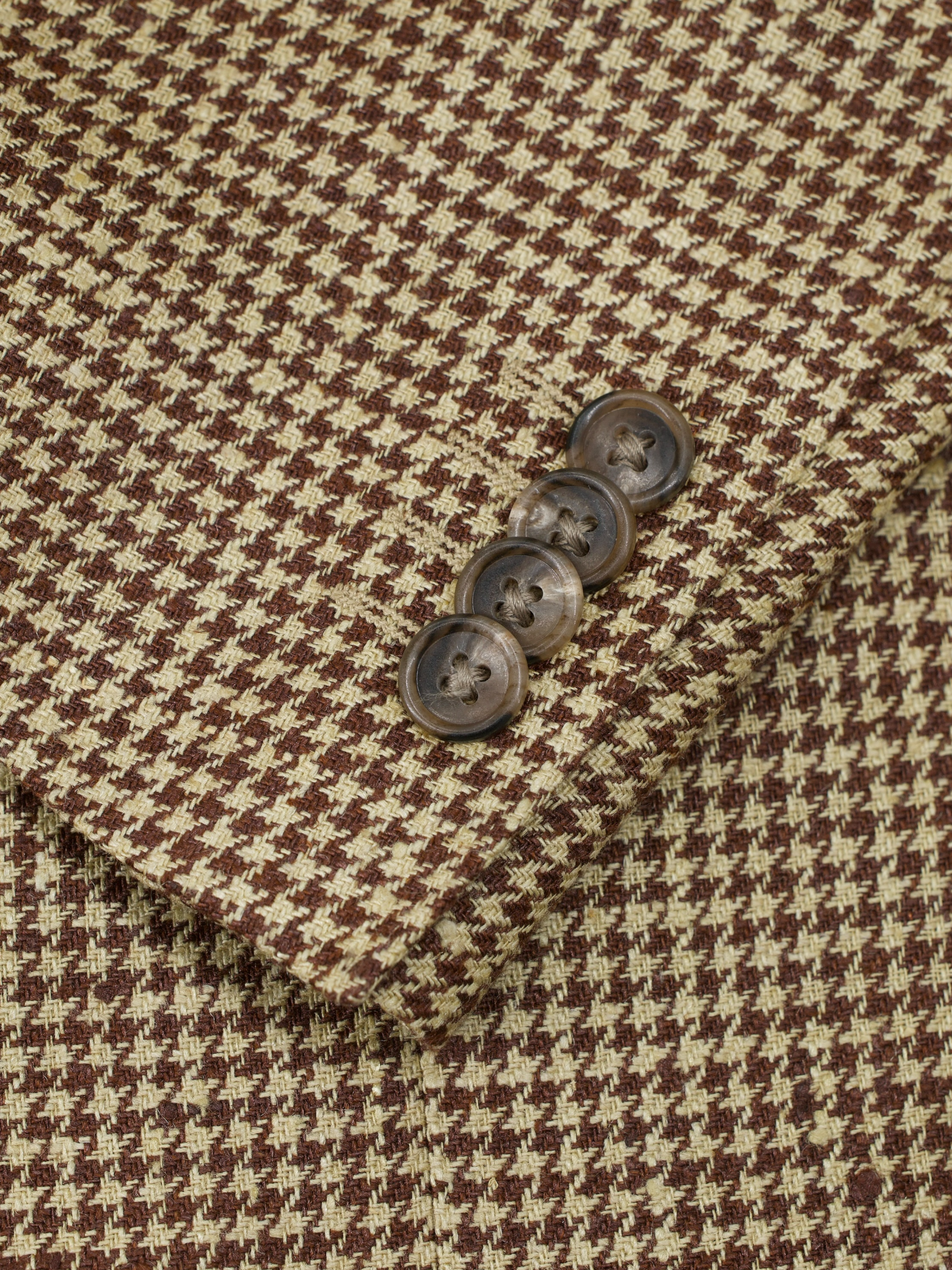 Corneliani Light Brown Silk & Linen Houndstooth Jacket