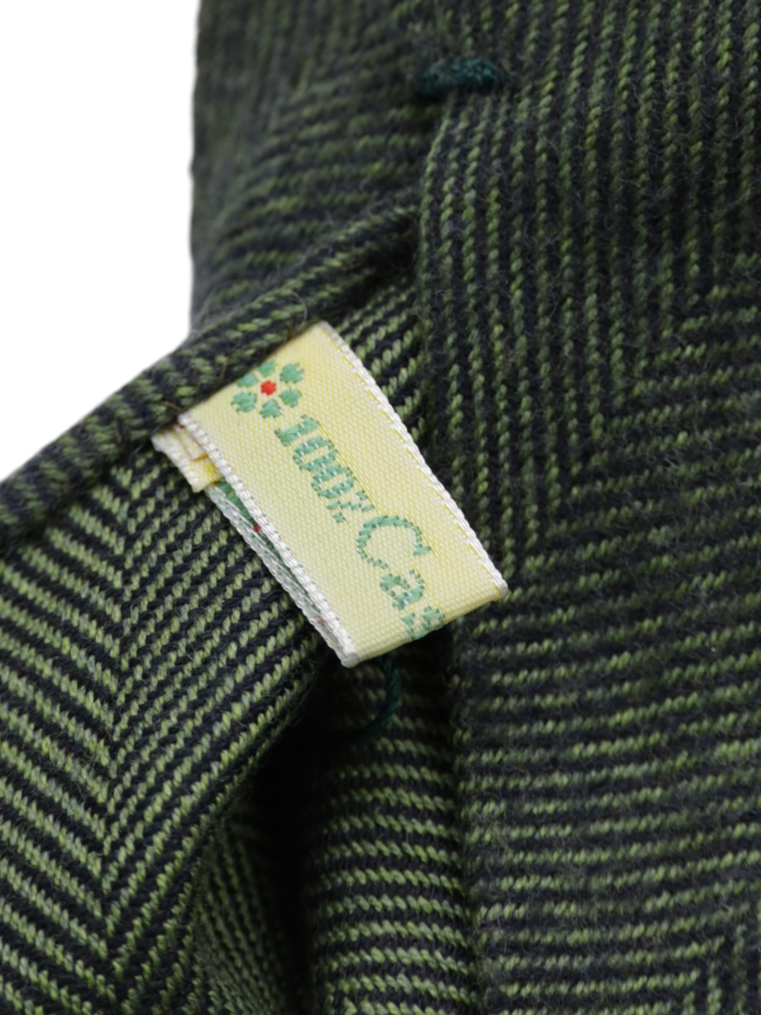 Kiton 5-Fold Olive Green Handrolled Cashmere Herringbone Tie