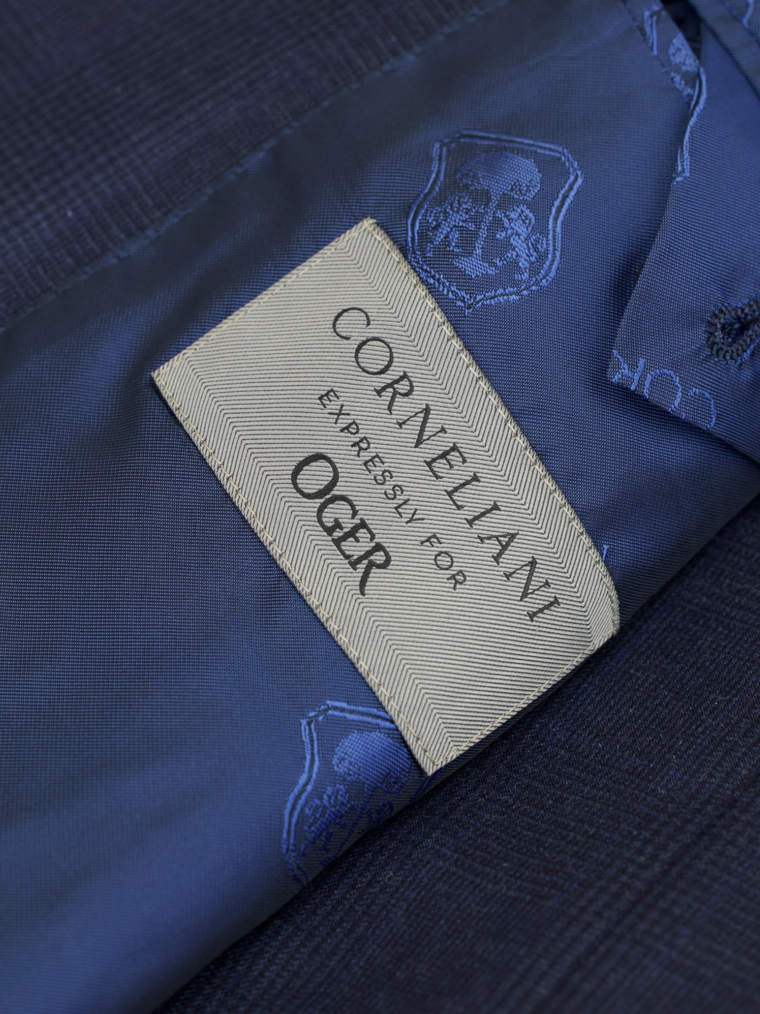 Corneliani Navy Wool & Cashmere Prince of Wales Suit