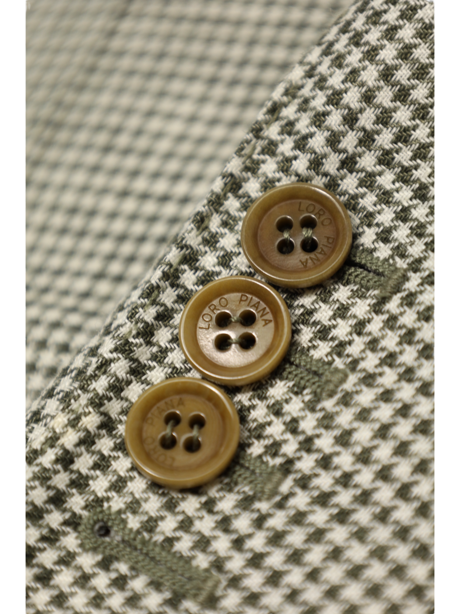 Loro Piana Olive Green Pied de Poule Rain System Linen Jacket