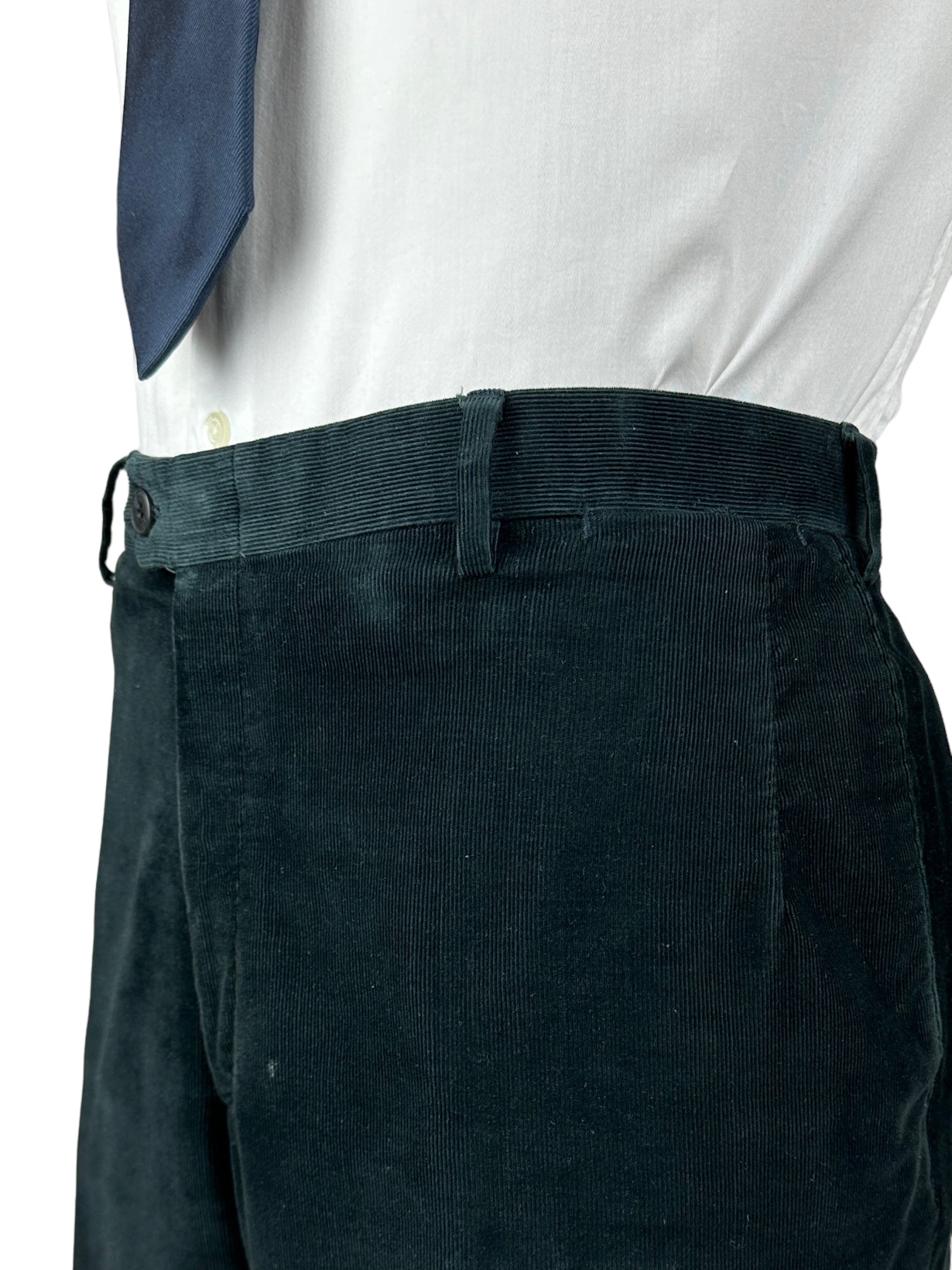 Brioni Black Needlecord Corduroy Cotton Trousers