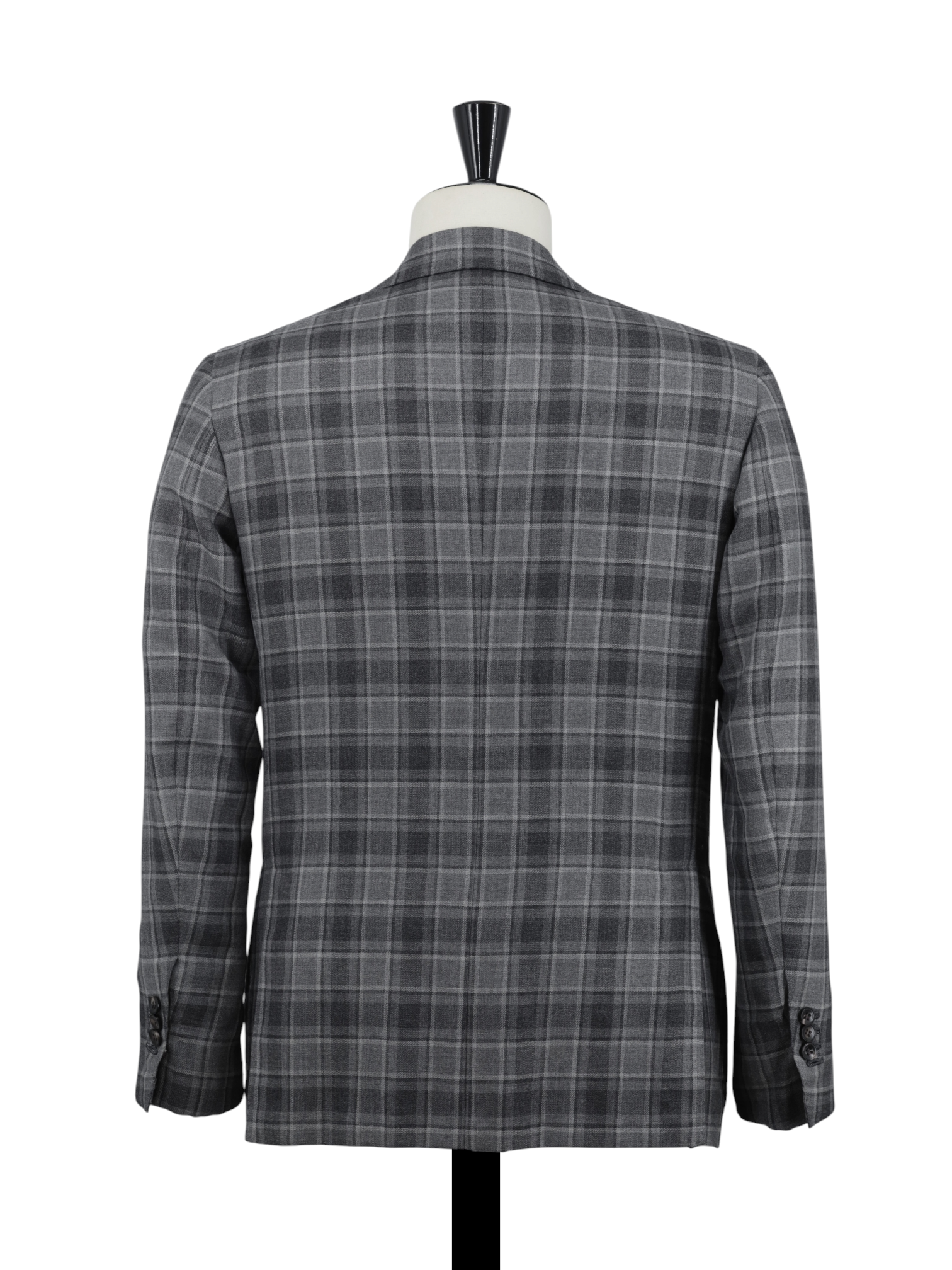 Kiton Taupe Cashmere & Silk Checkered Jacket