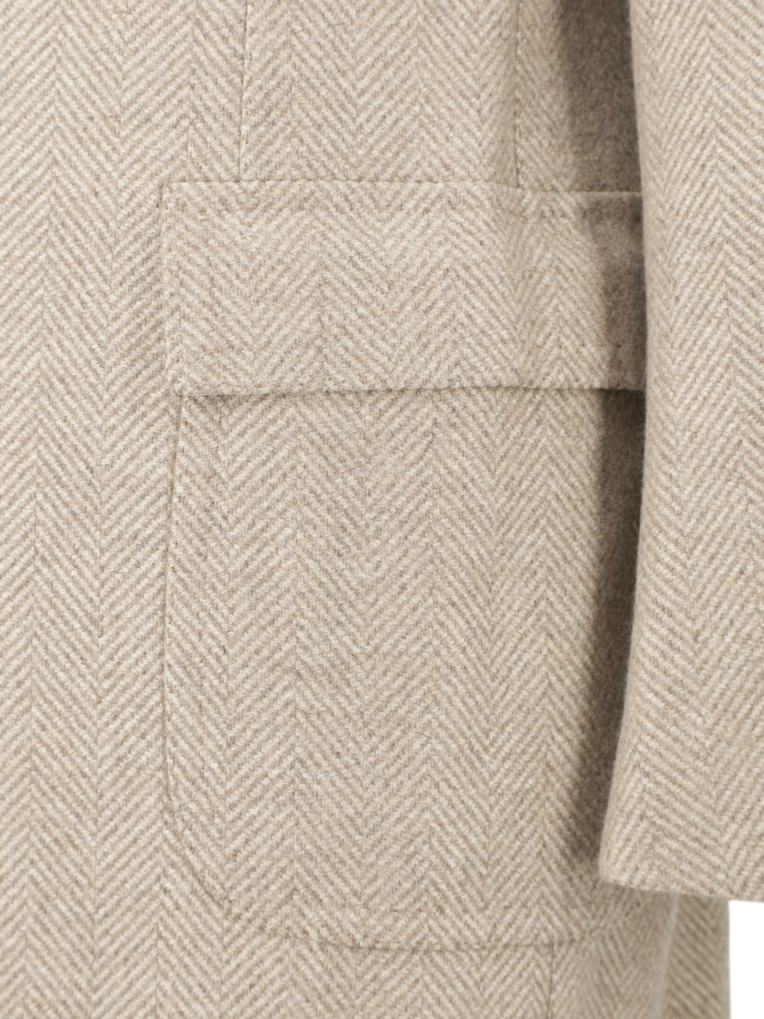 Cesare Attolini Taupe Pure Cashmere Herringbone Sartorial Polo Coat